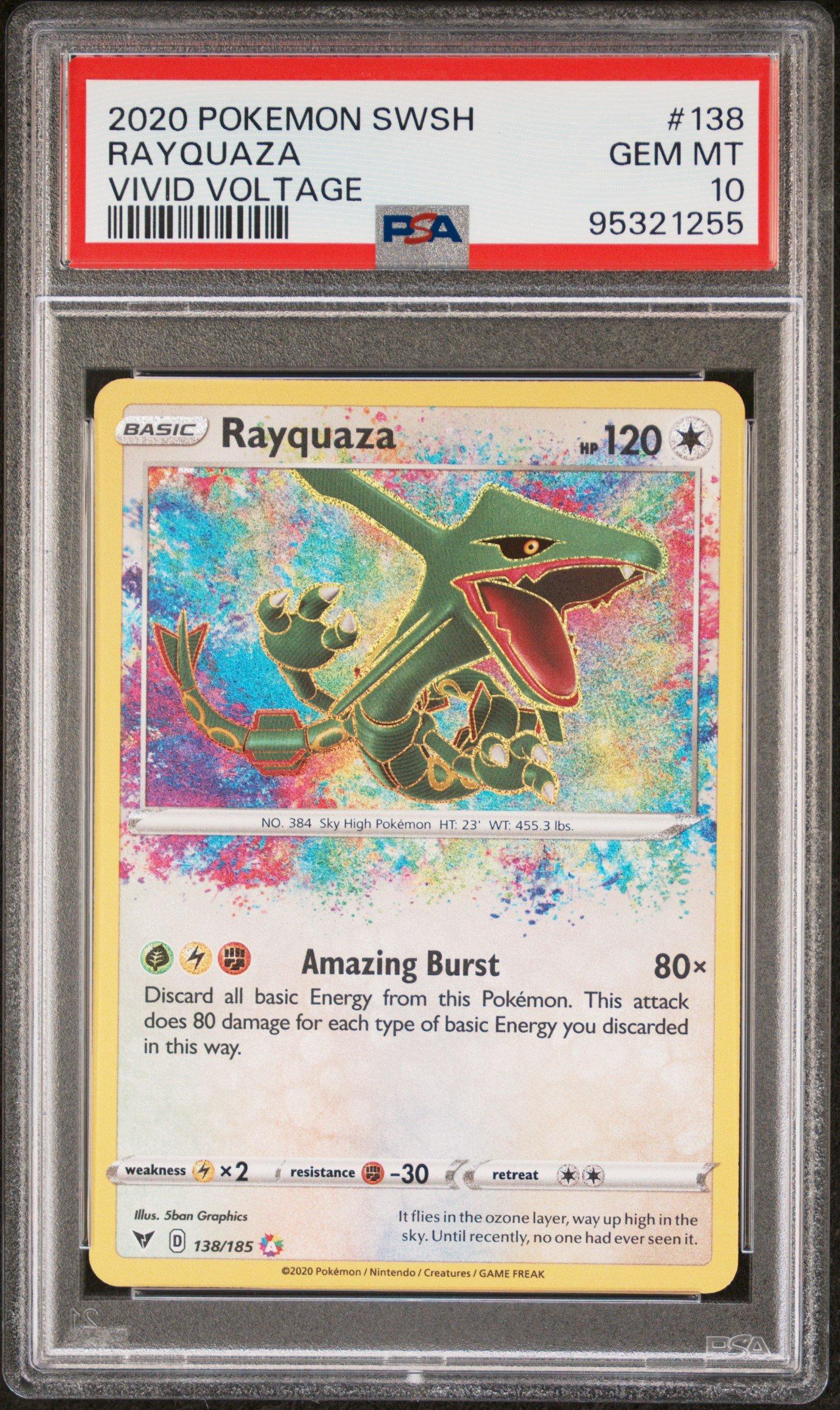 2020 Pokemon Sword & Shield Vivid Voltage 138 Rayquaza PSA 10