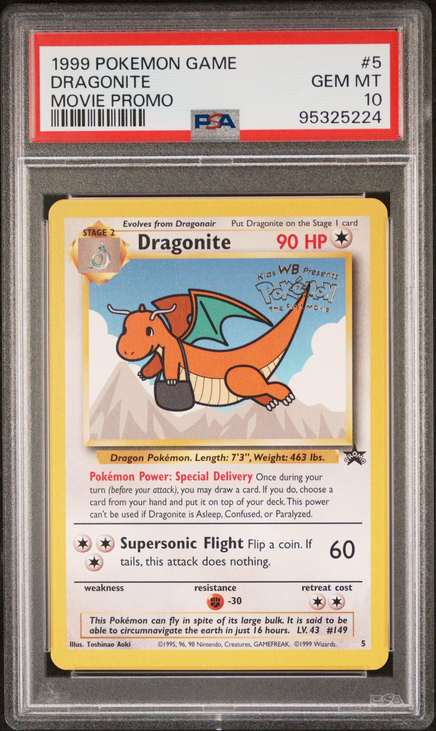 1999 Pokemon Game Movie 5 Dragonite Movie Promo PSA 10 Graded Card |  GameStop