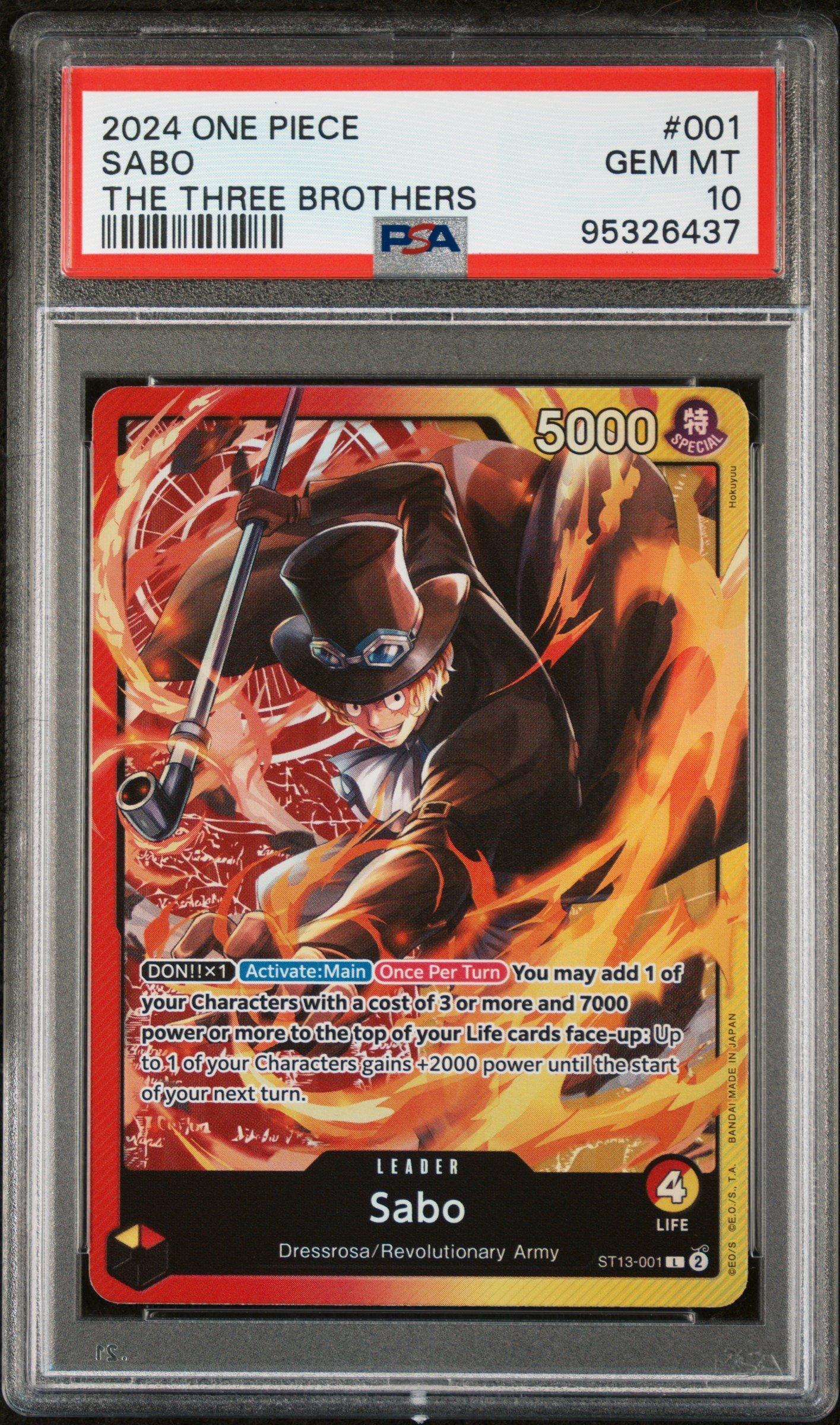 2024 One Piece Ultra Deck St13-the Three Brothers 001 Sabo PSA 10