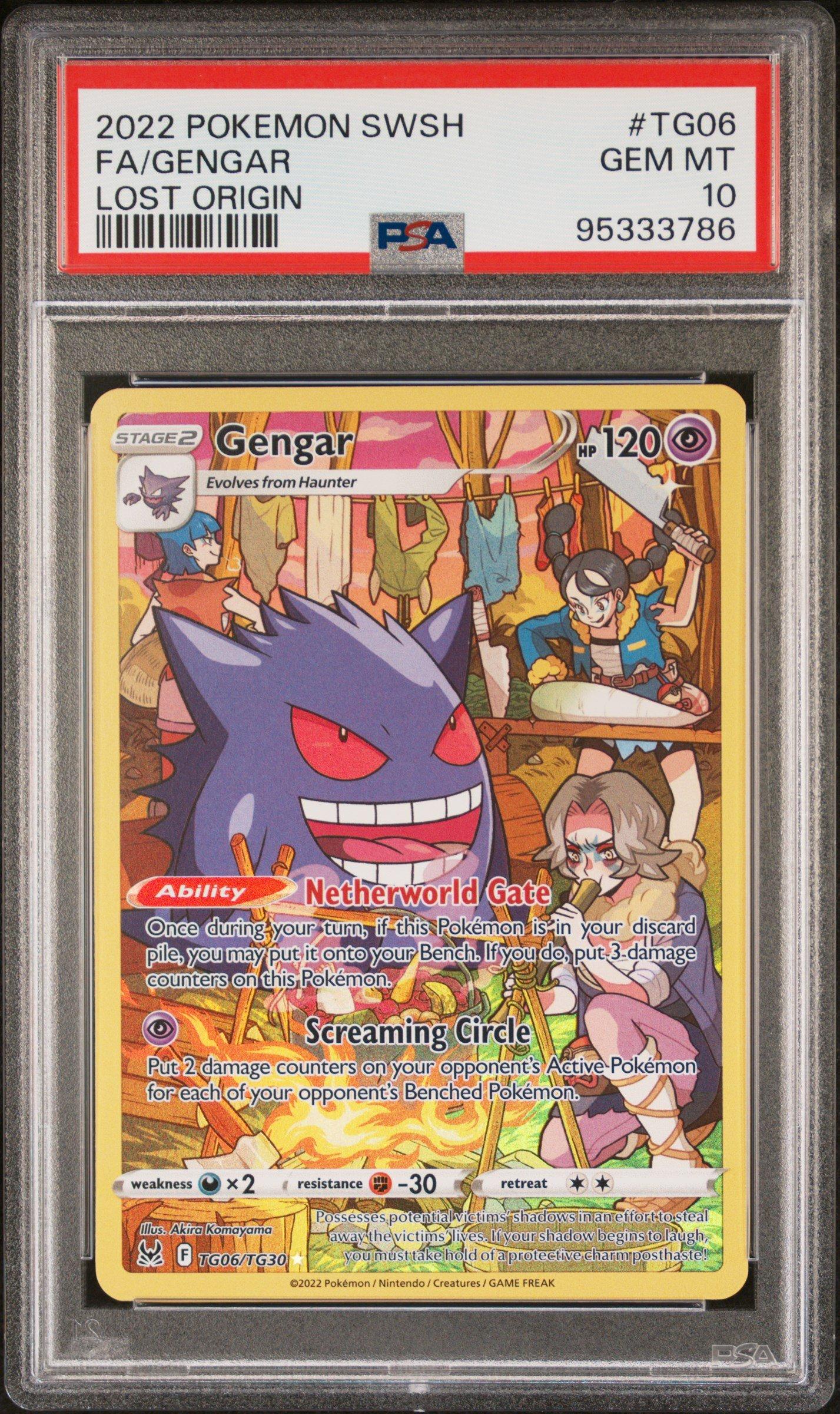 2022 Pokemon Sword & Shield Lost Origin Tg06 Full Art/gengar PSA