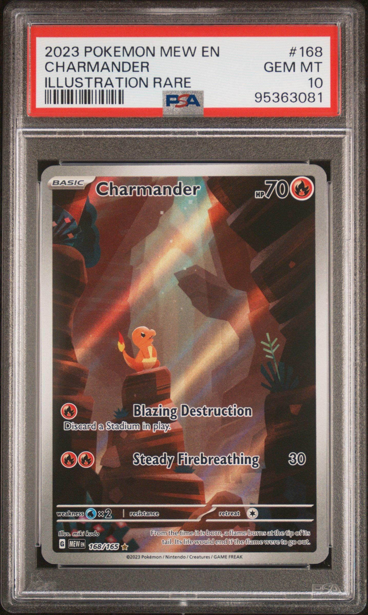 2023 Pokemon Mew En-151 168 Charmander Illustration Rare PSA 10