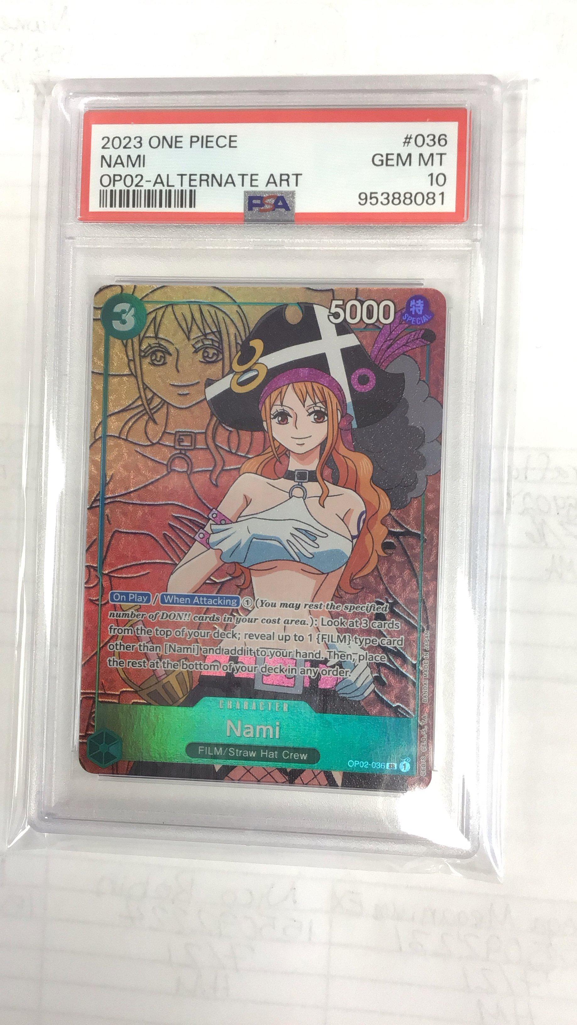 2023 One Piece Op02-paramount War 036 Nami Alternate Art PSA 10