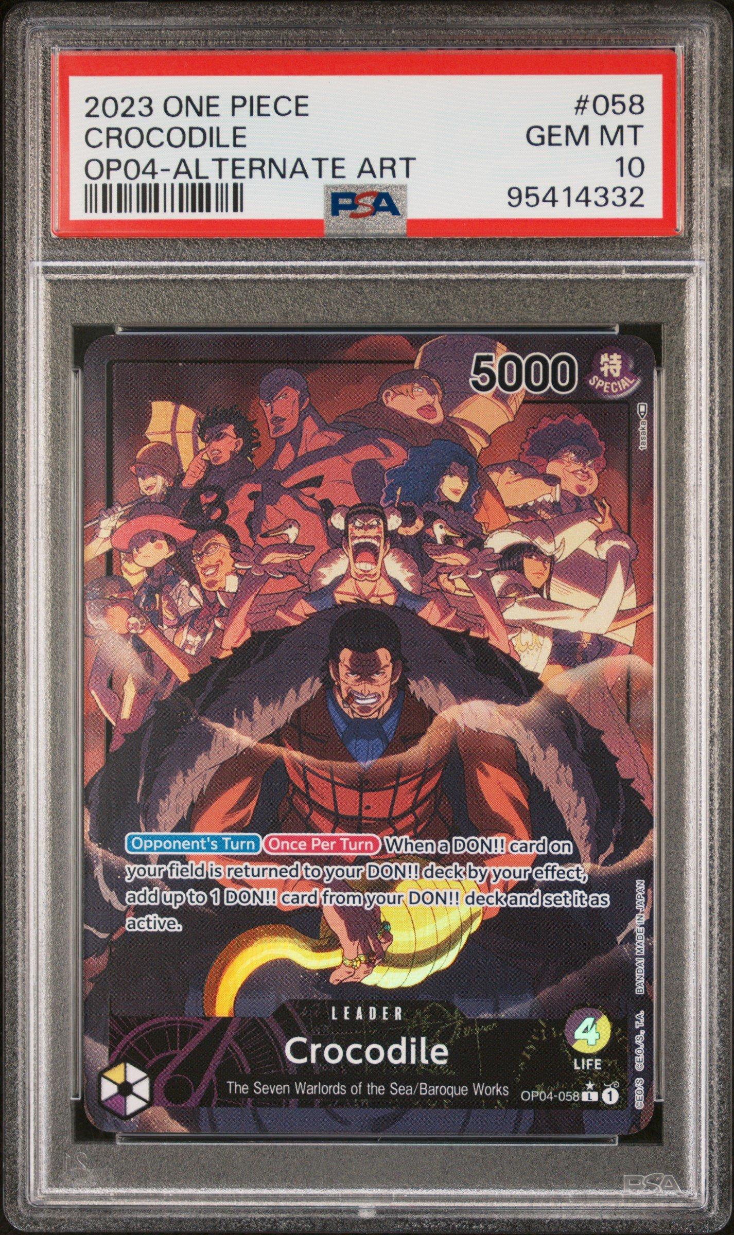 2023 One Piece Op04-kingdoms Of Intrigue 058 Crocodile Alternate Art PSA 10