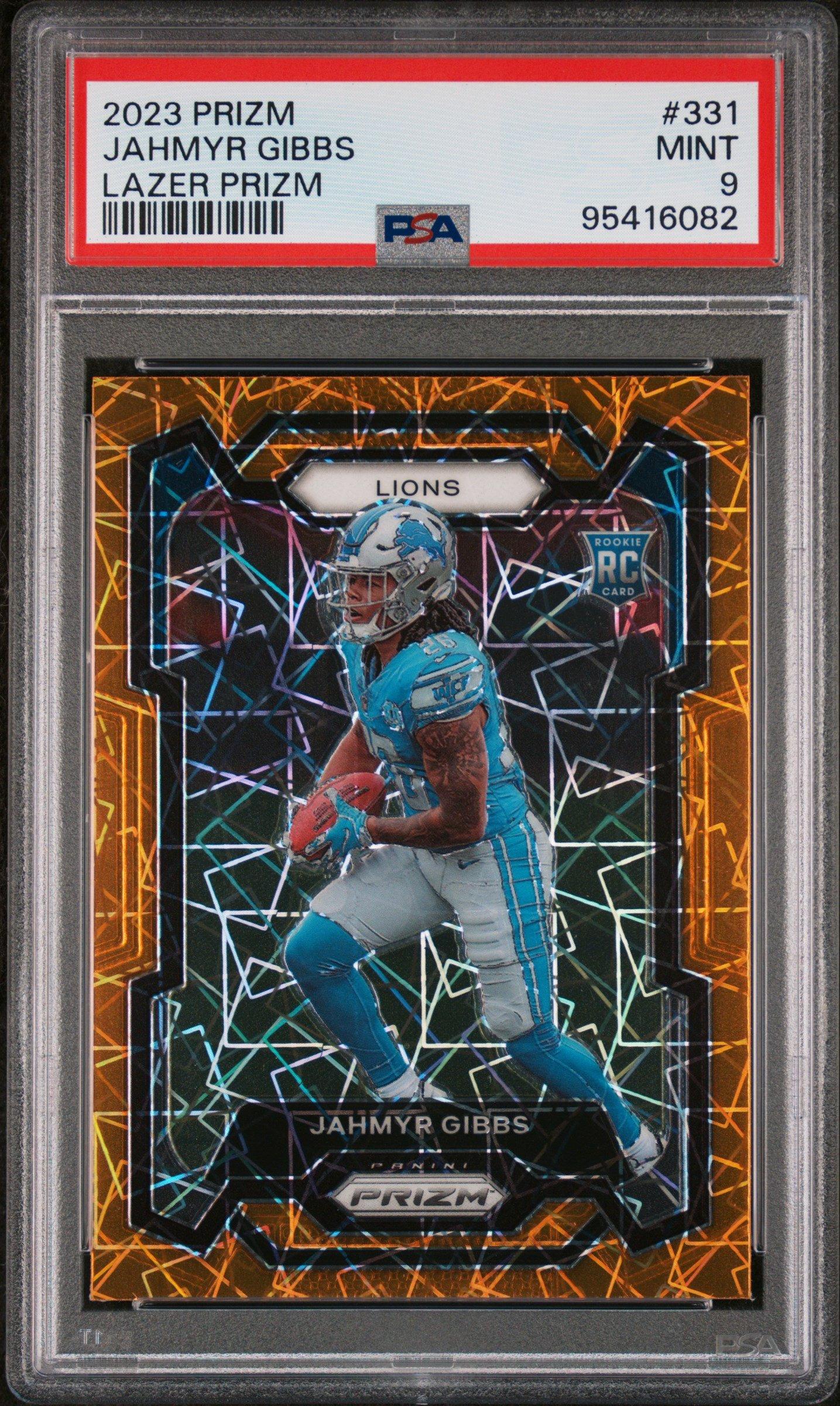 2023 Panini Prizm 331 Jahmyr Gibbs Lazer Prizm PSA 9