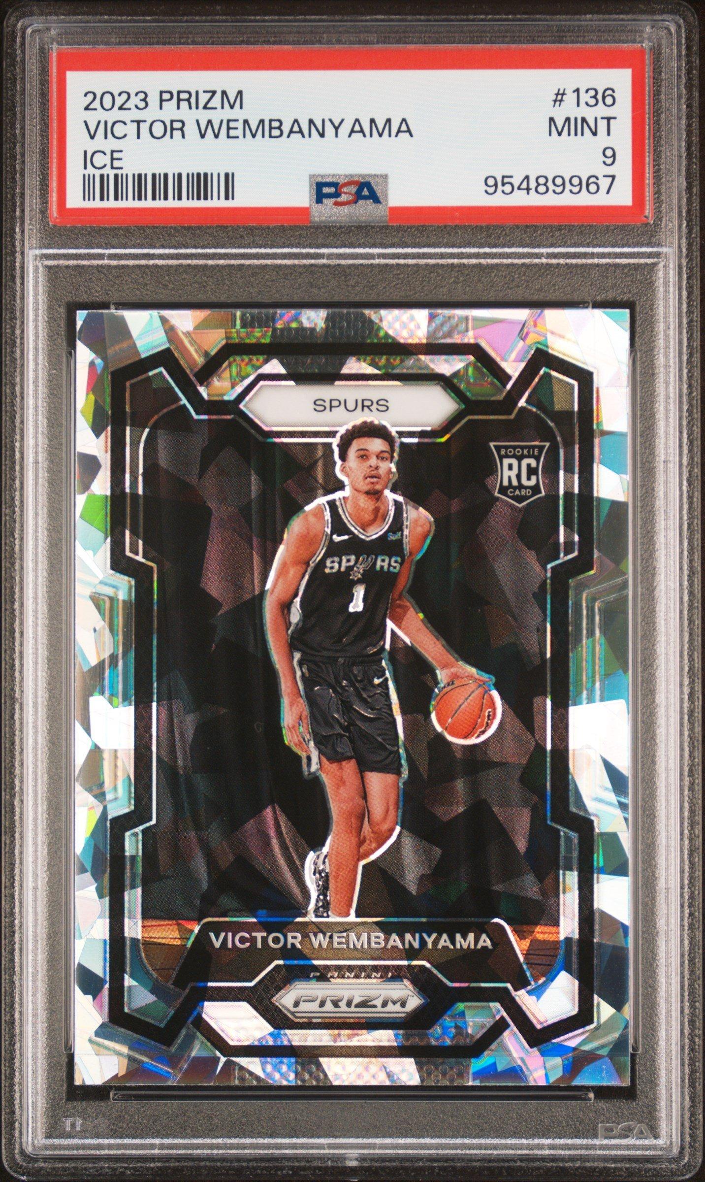 2023 Panini Prizm 136 Victor Wembanyama Ice PSA 9 Graded Card 