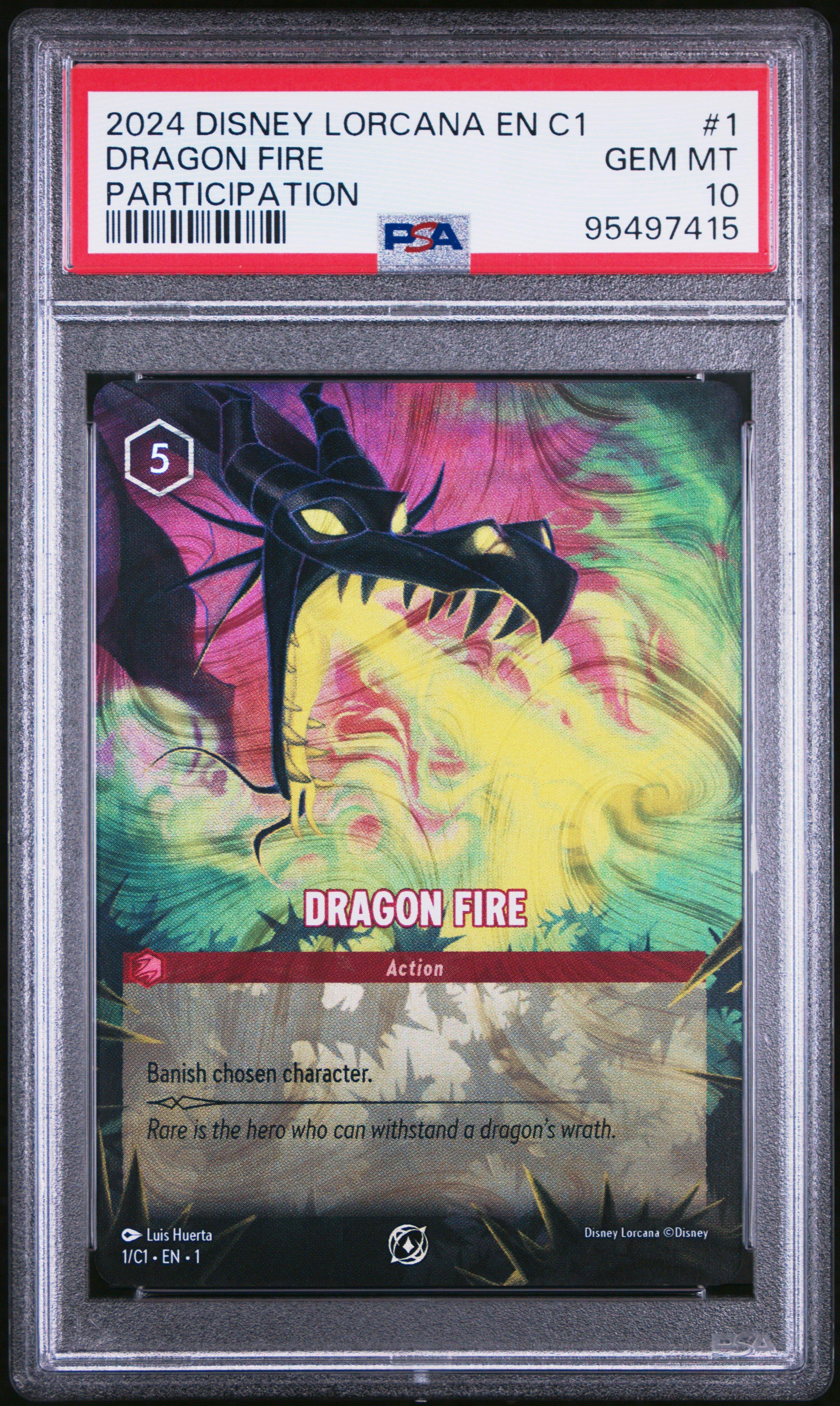 PSA10 Disney Lorcana プロモ　ドラゴンの炎 #1 3614 2024 Disney Lorcana En C1-lorcana Challenge Promo 1 Dragon Fire