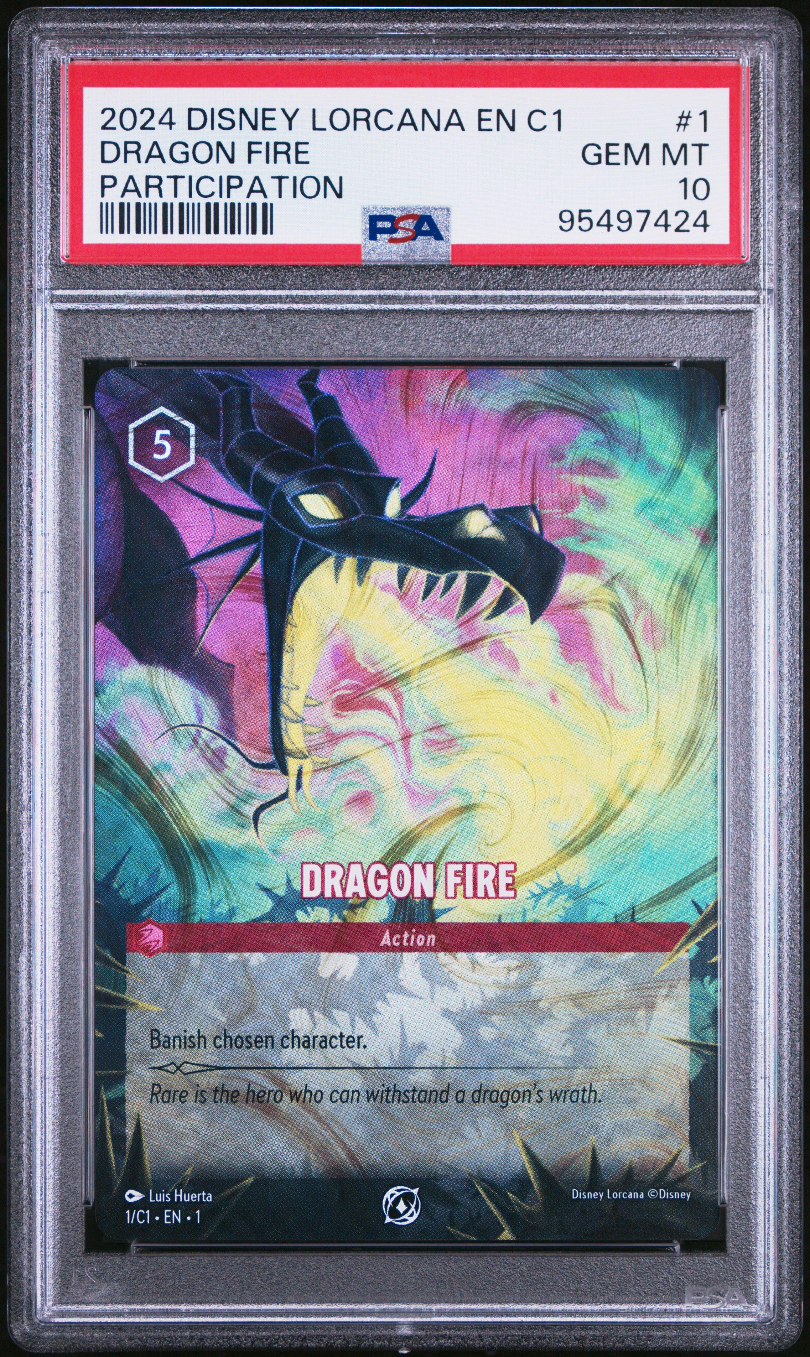PSA10 Disney Lorcana プロモ　ドラゴンの炎 #1 3614 2024 Disney Lorcana En C1-lorcana Challenge Promo 1 Dragon Fire