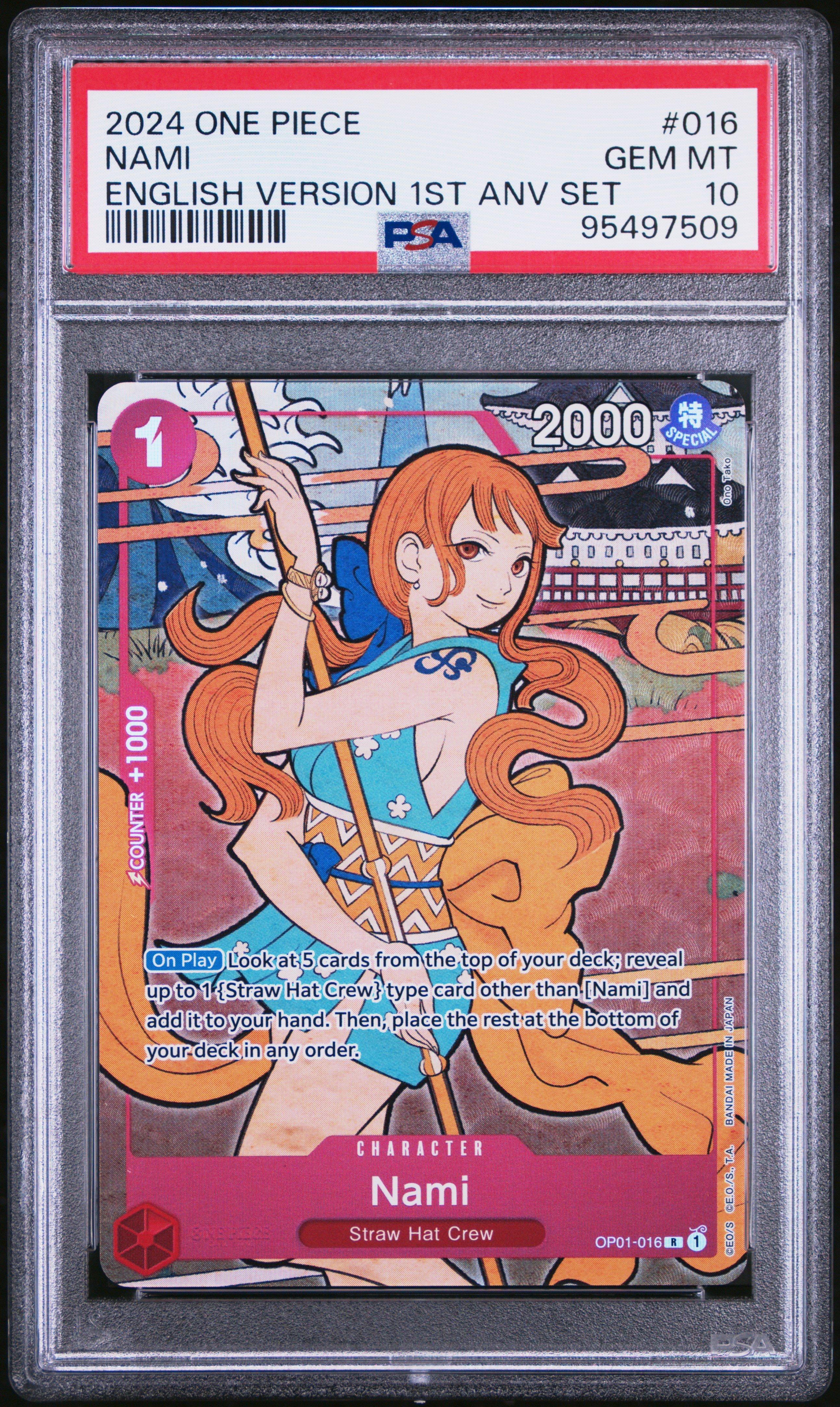 2024 One Piece English Version 1st Anniversary Set 016 Nami PSA 10