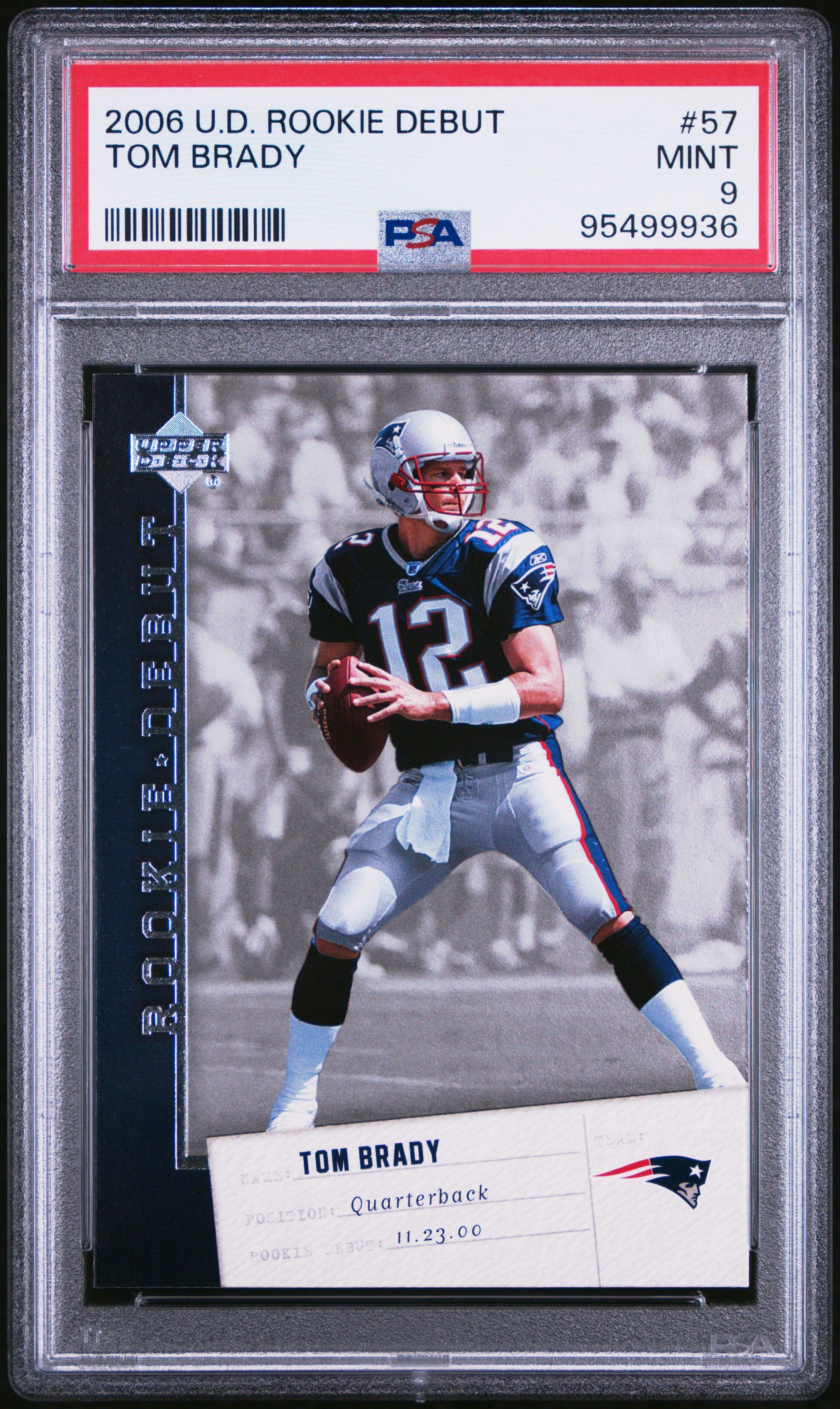 2006 Upper Deck Rookie Debut 57 Tom Brady PSA 9