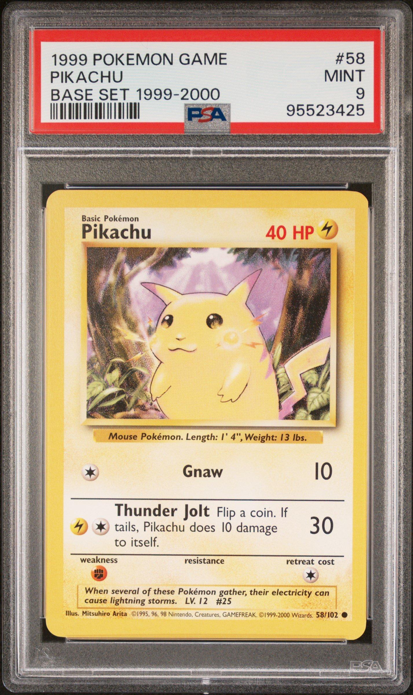 1999 Pokemon Game 58 Pikachu Base Set 1999-2000 PSA 9 Graded Card | GameStop