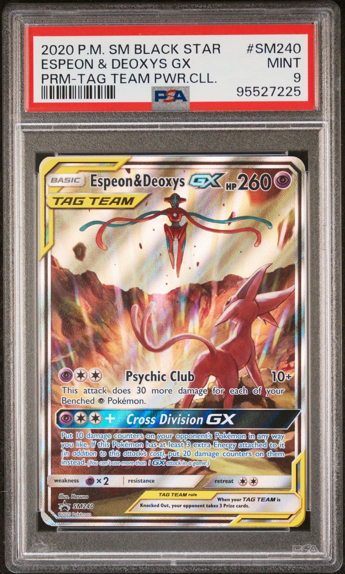 2020 Pokemon Sm Black Star Promo Sm240 Espeon & Deoxys Gx Tag Team