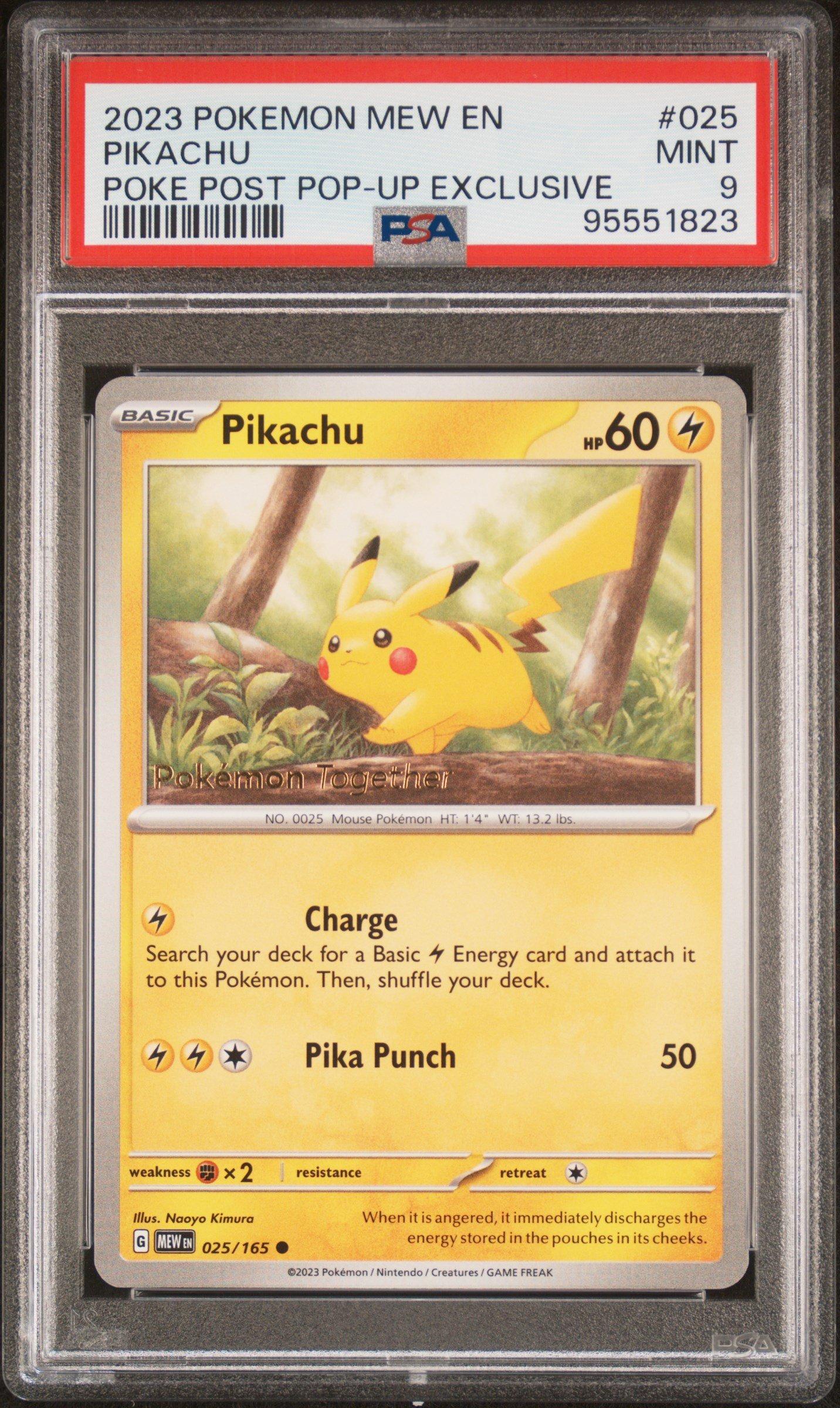 2023 Pokemon Mew En-151 025 Pikachu Poke Post Pop-up Experience Exclusive PSA