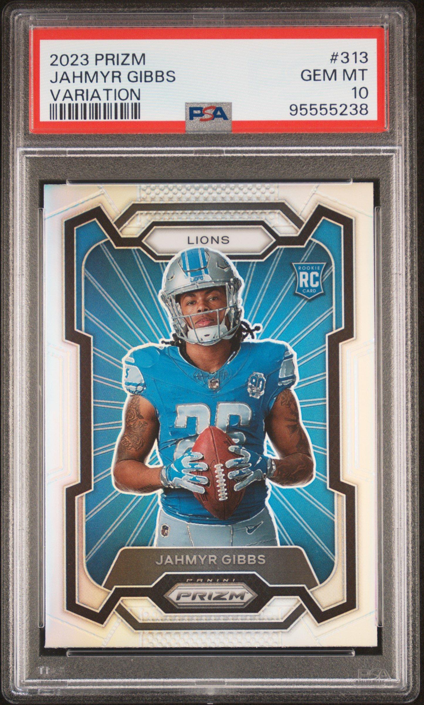 2023 Panini Prizm 313 Jahmyr Gibbs Variation PSA 10 Graded Card