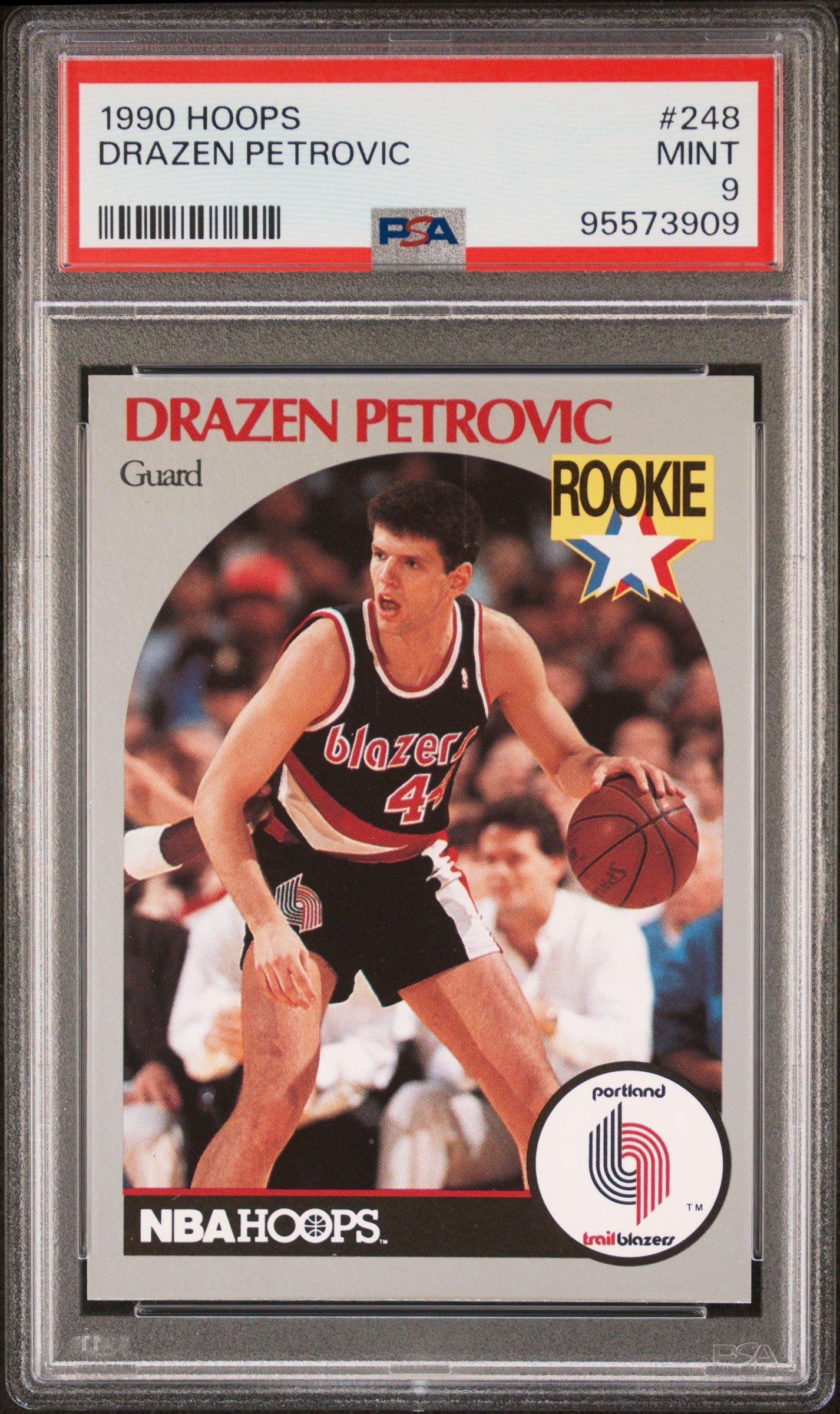1990 Hoops 248 Drazen Petrovic PSA 9