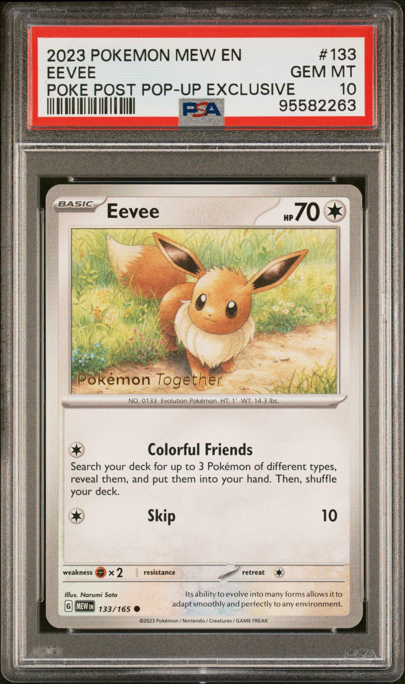 2023 Pokemon Mew En-151 133 Eevee Poke Post Pop-up Experience Exclusive PSA