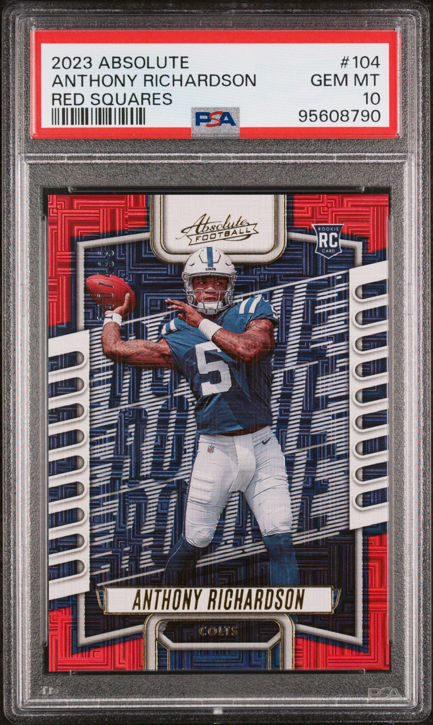 2023 Panini Absolute 104 Anthony Richardson Red Squares PSA 10