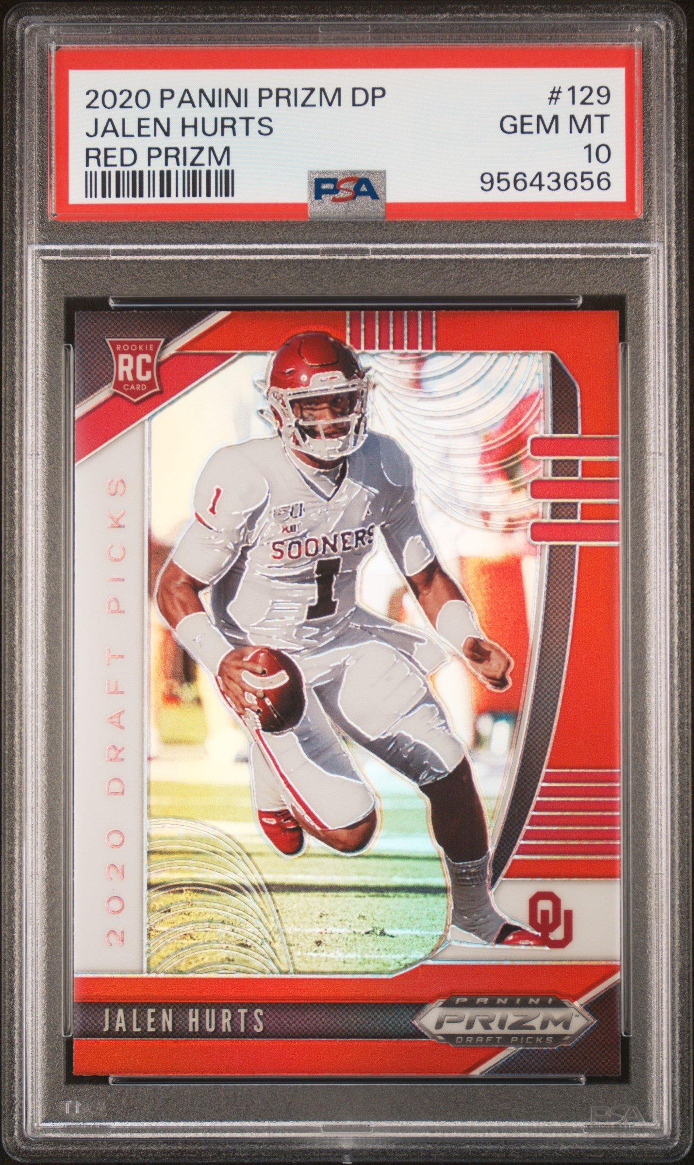2020 Panini Prizm Draft Picks 129 Jalen Hurts Red Prizm PSA 10