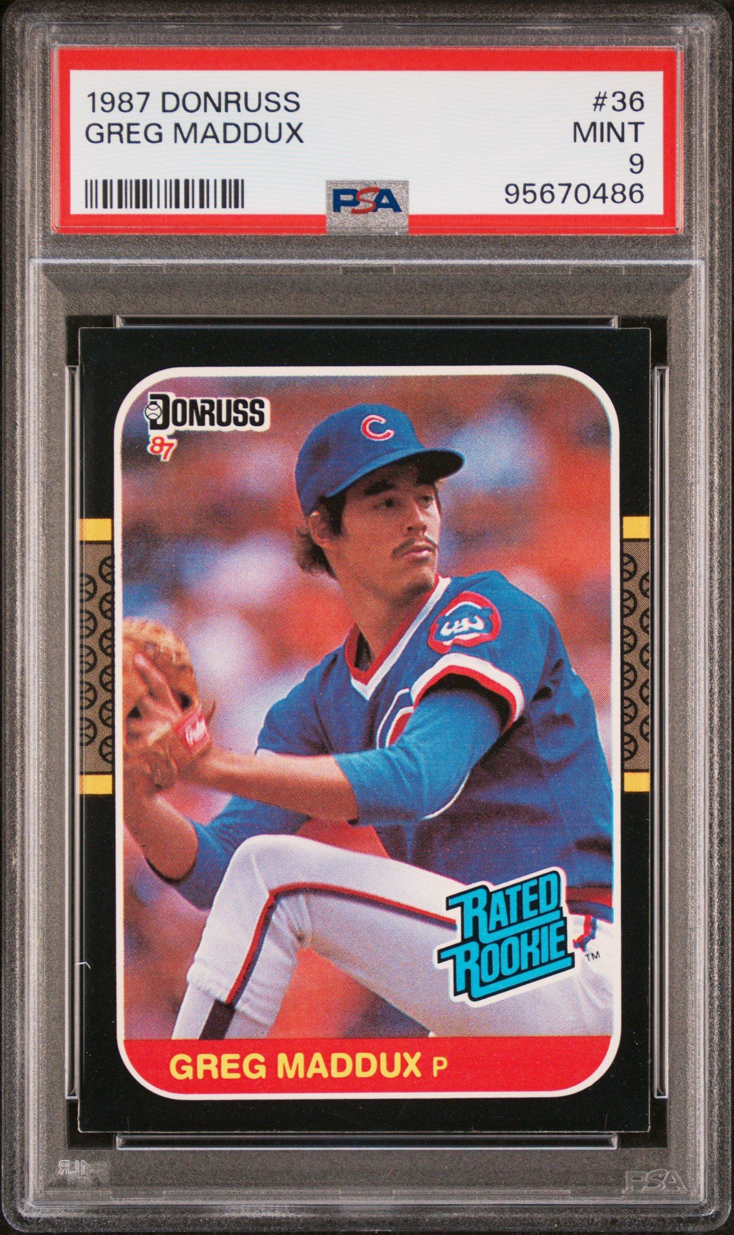 1987 Donruss 36 Greg Maddux PSA 9