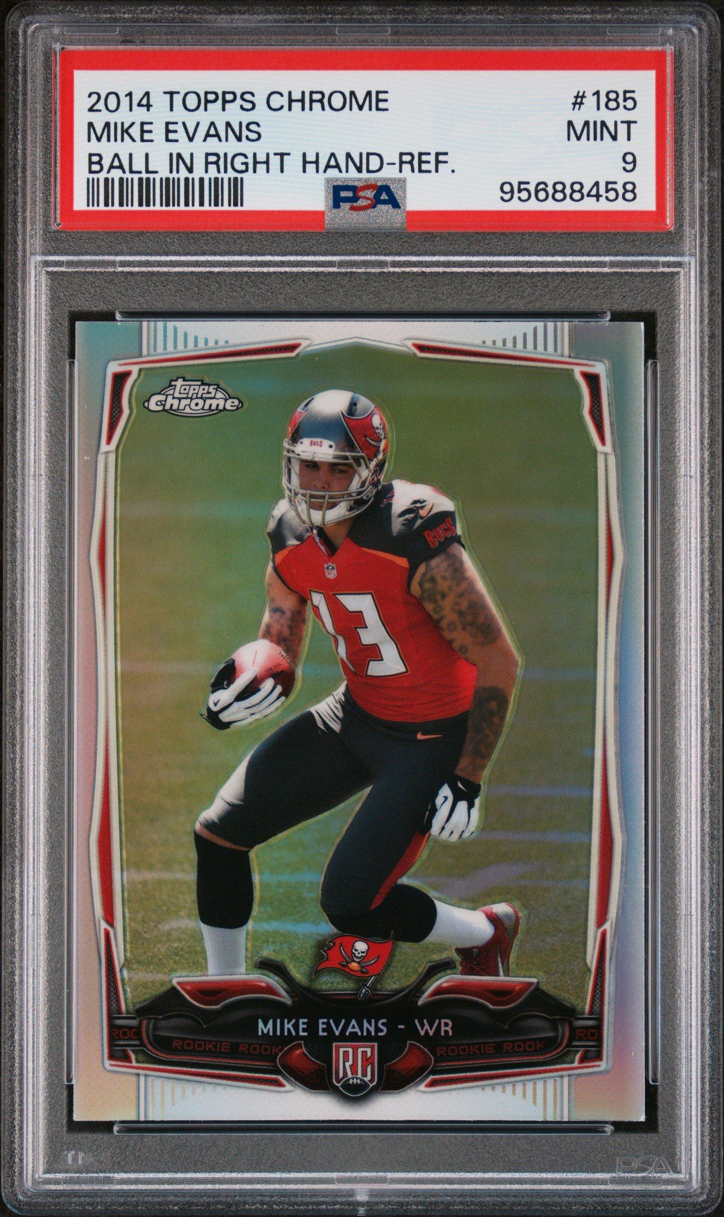 2014 Topps Chrome 185 Mike Evans Ball In Right Hand-refractor PSA 9