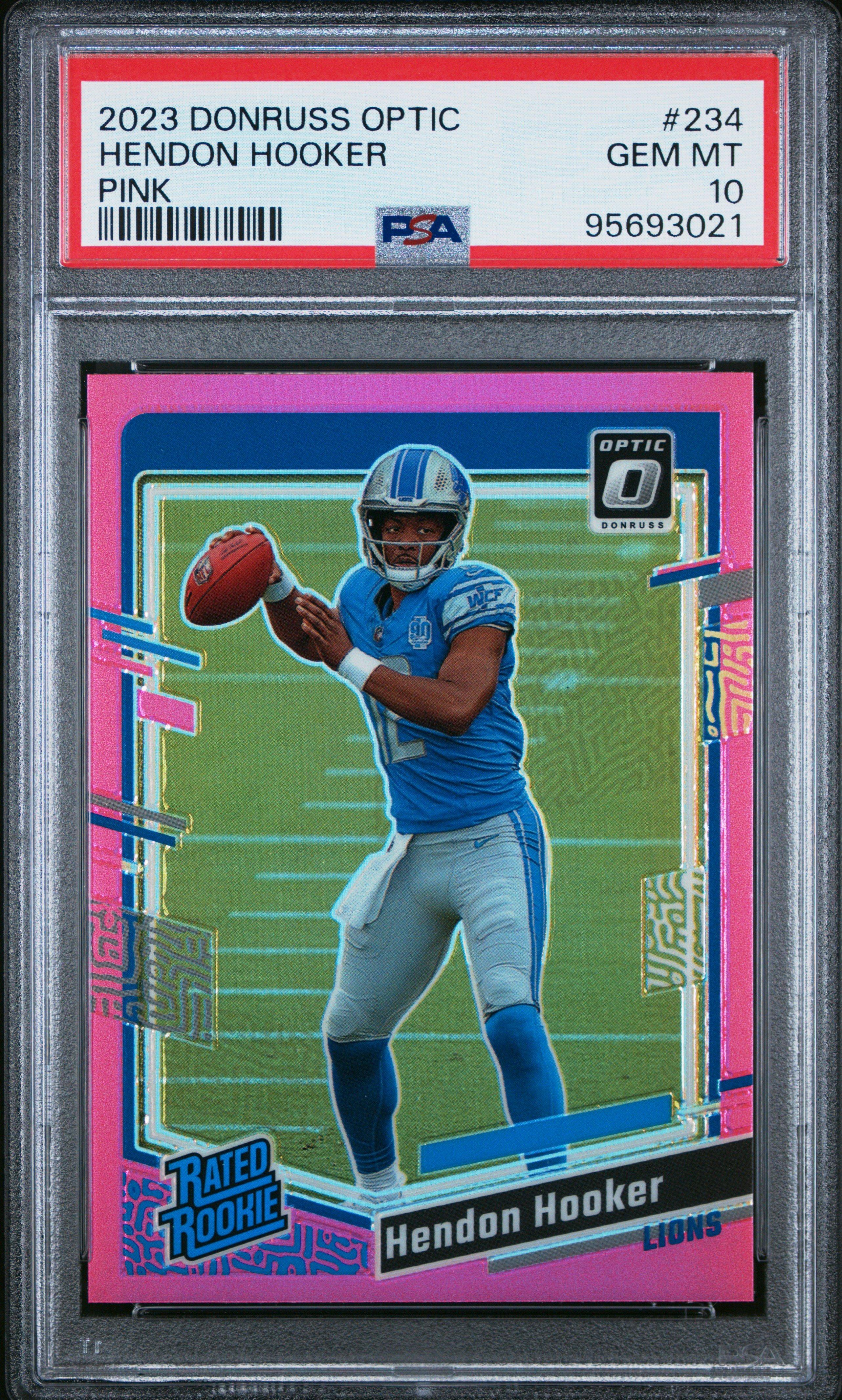 2023 Panini Donruss Optic 234 Hendon Hooker Pink PSA 10