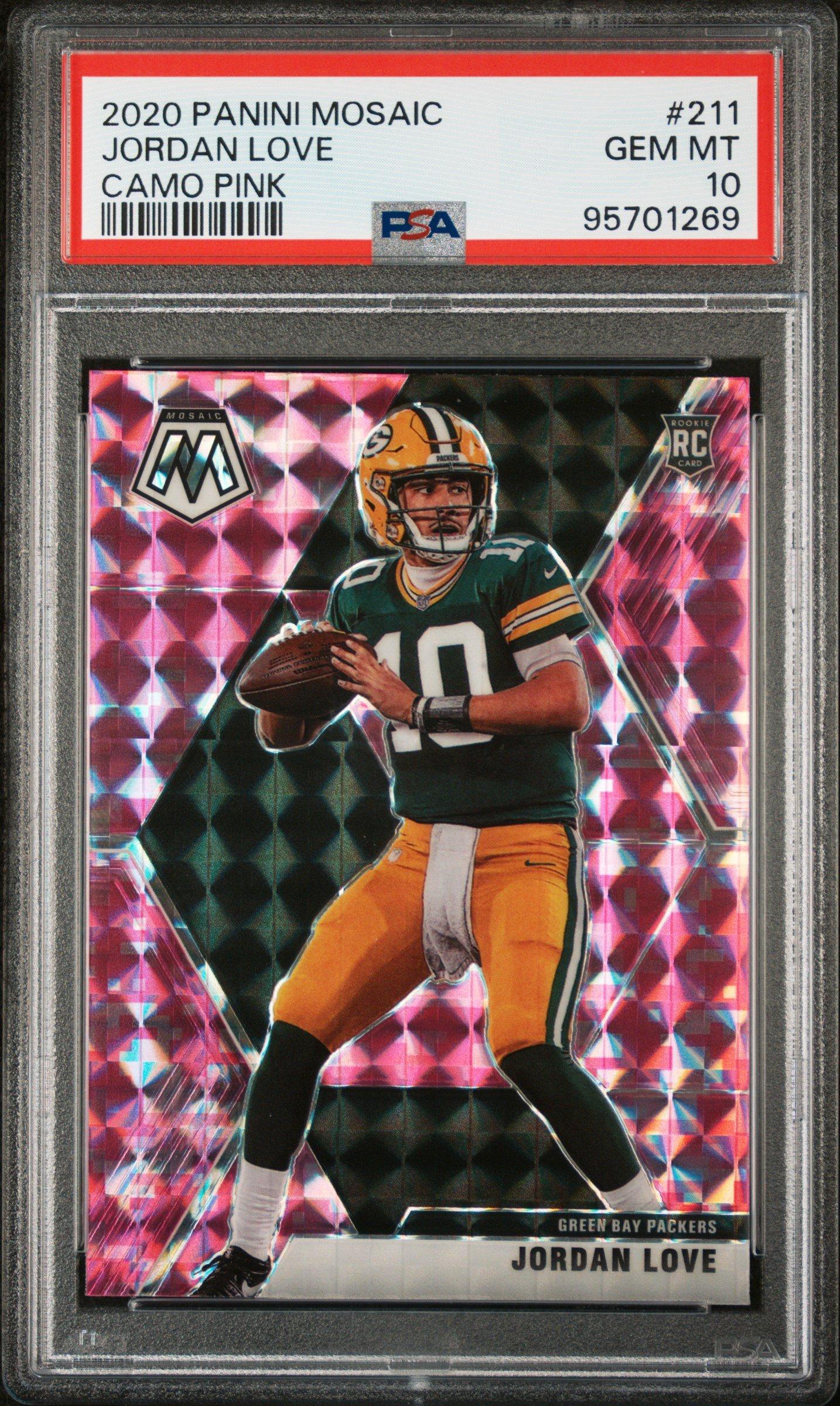 2020 Panini Mosaic 211 Jordan Love Camo Pink PSA 10