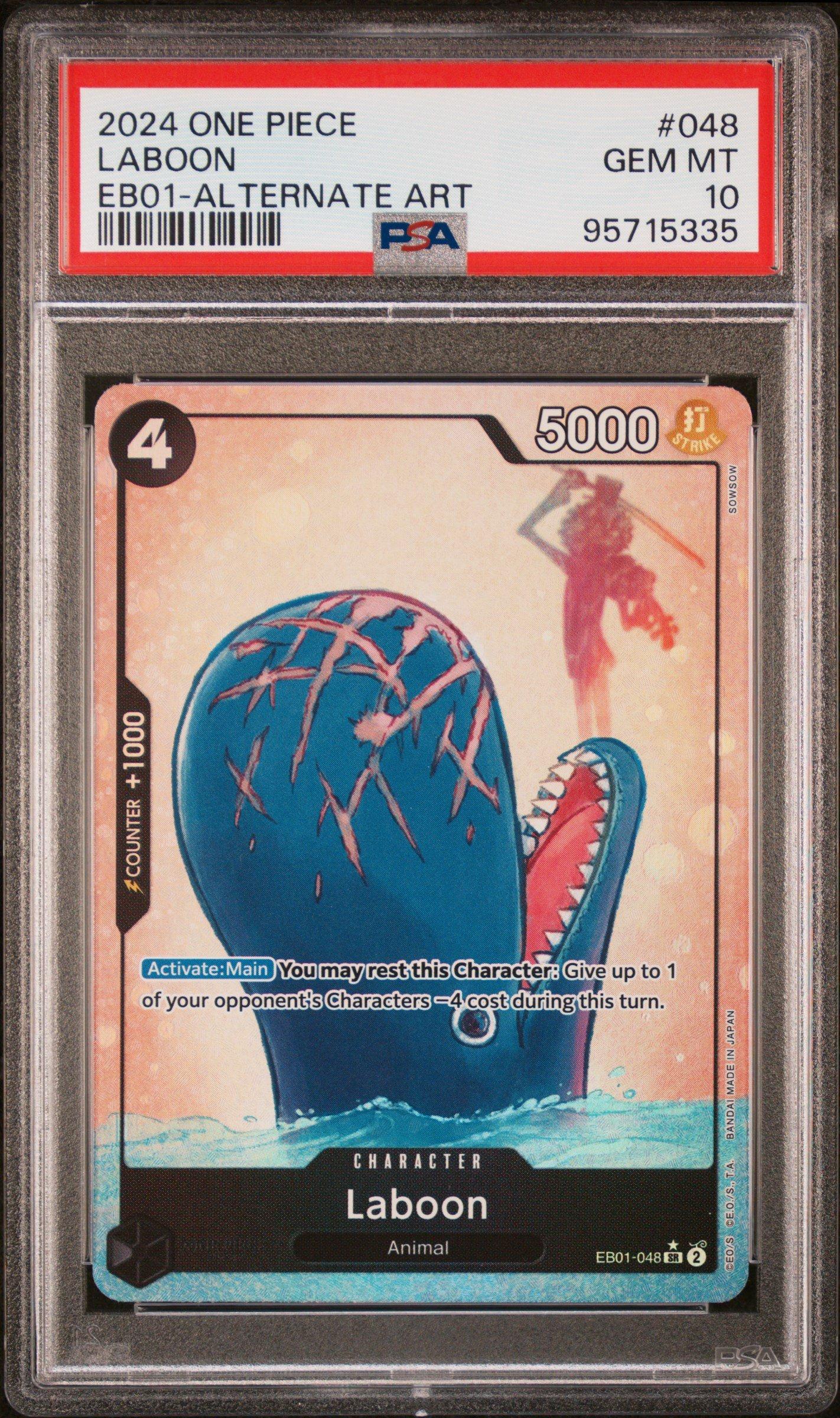 2024 One Piece Eb01-extra Booster -memorial Collection- 048 Laboon Alternate Art PSA 10
