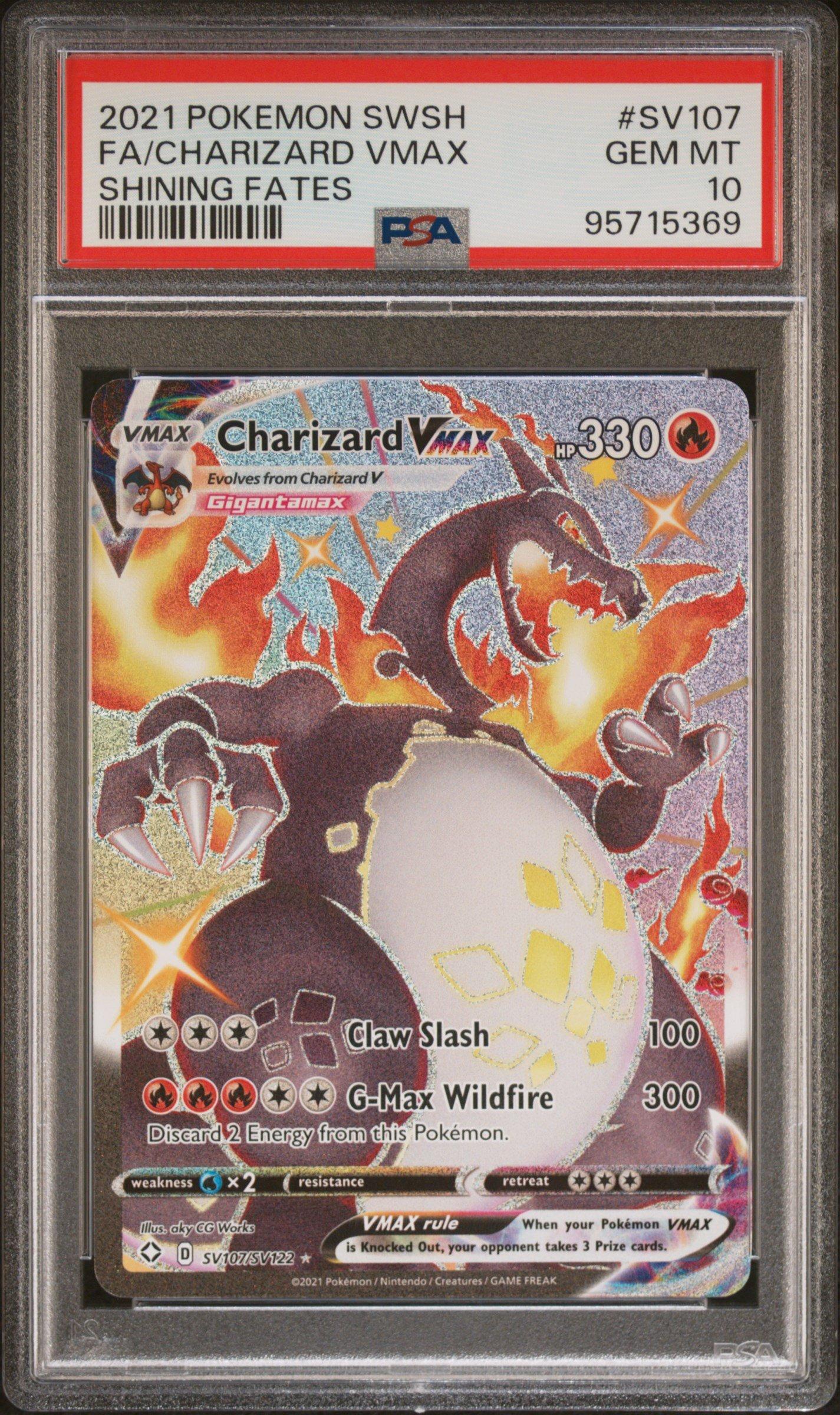 2021 Pokemon Sword & Shield Shining Fates Sv107 Full Art/charizard
