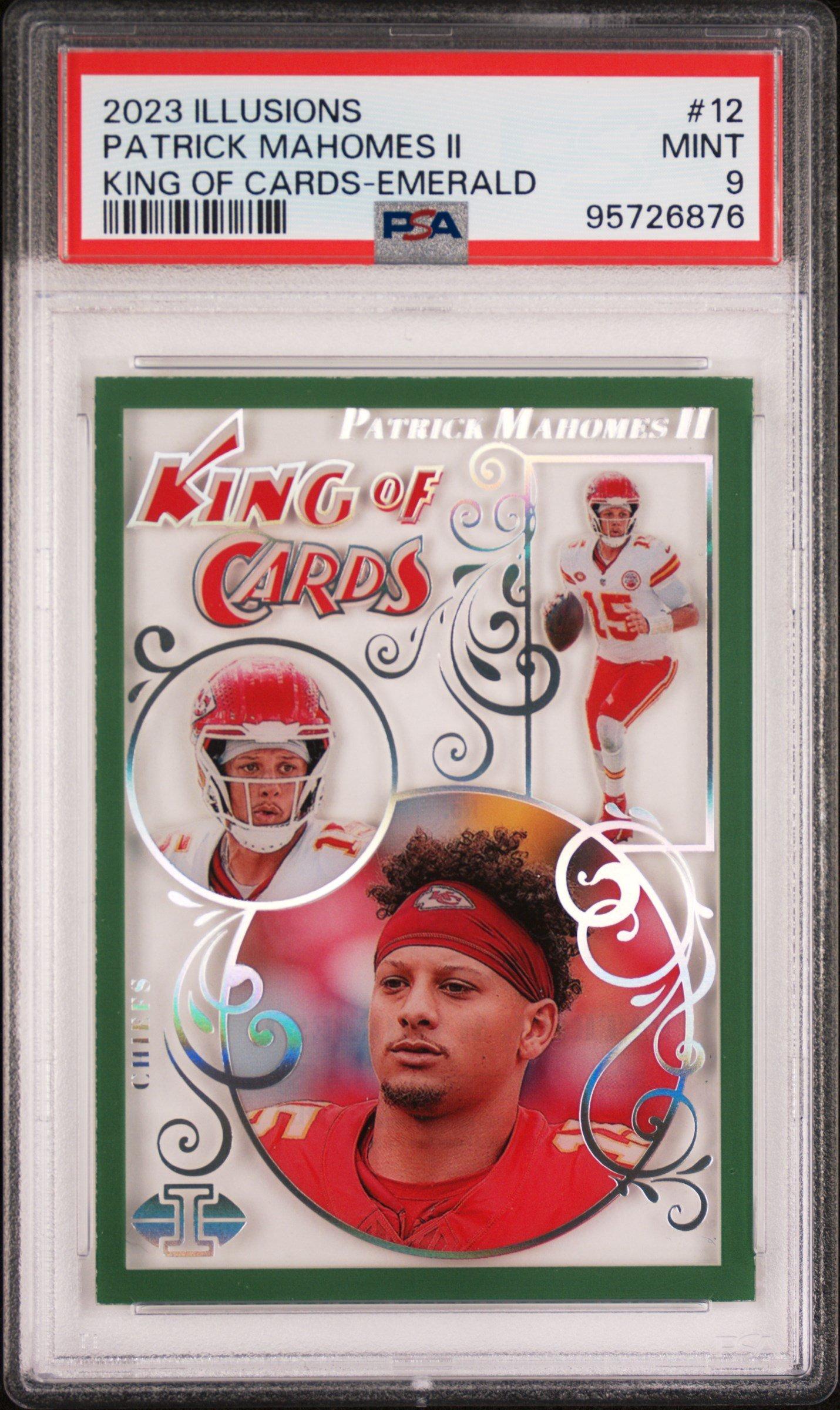 2023 Panini Illusions King Of Cards 12 Patrick Mahomes Ii Emerald PSA 9
