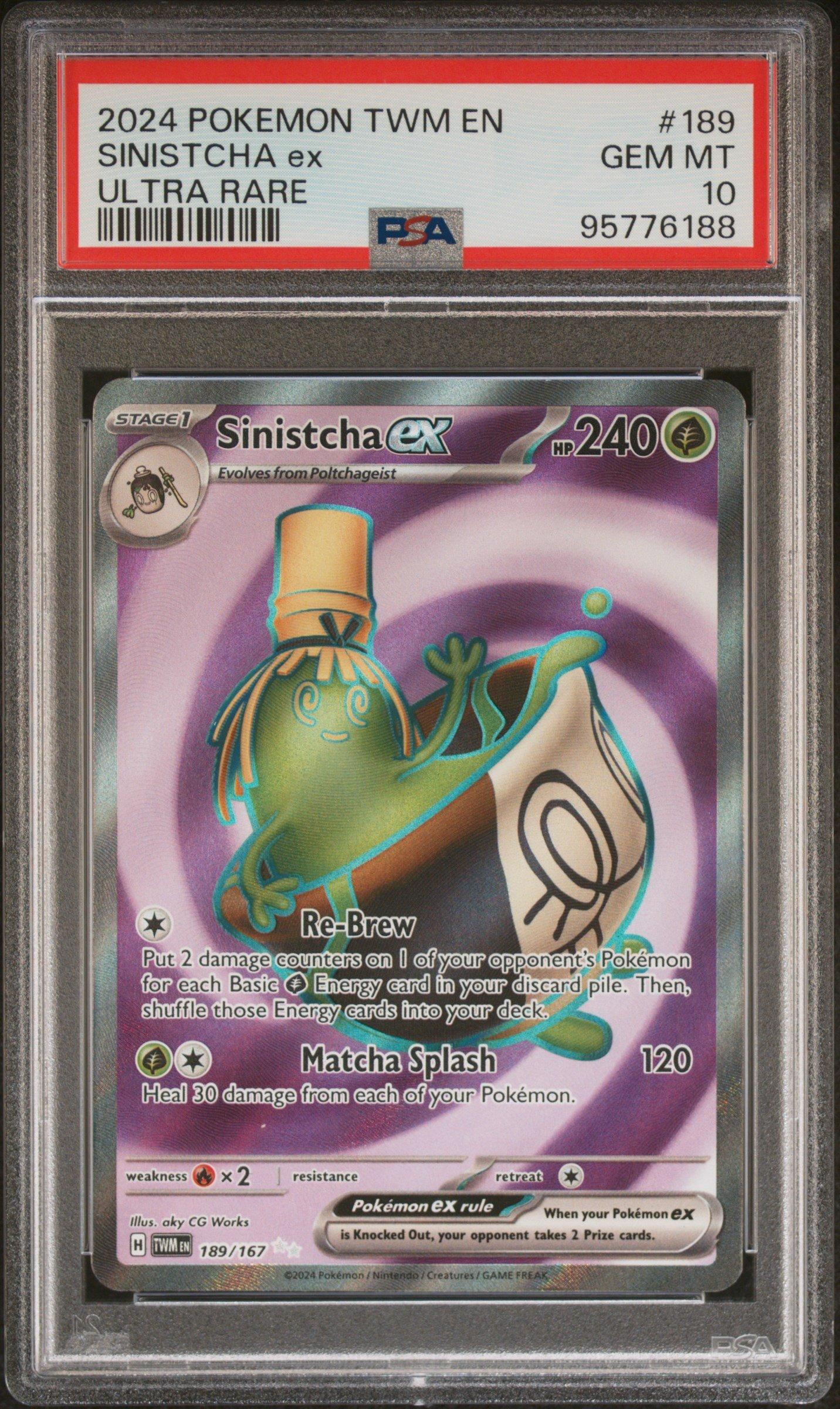 2024 Pokemon Twm En-twilight Masquerade 189 Sinistcha Ex Ultra Rare PSA 10