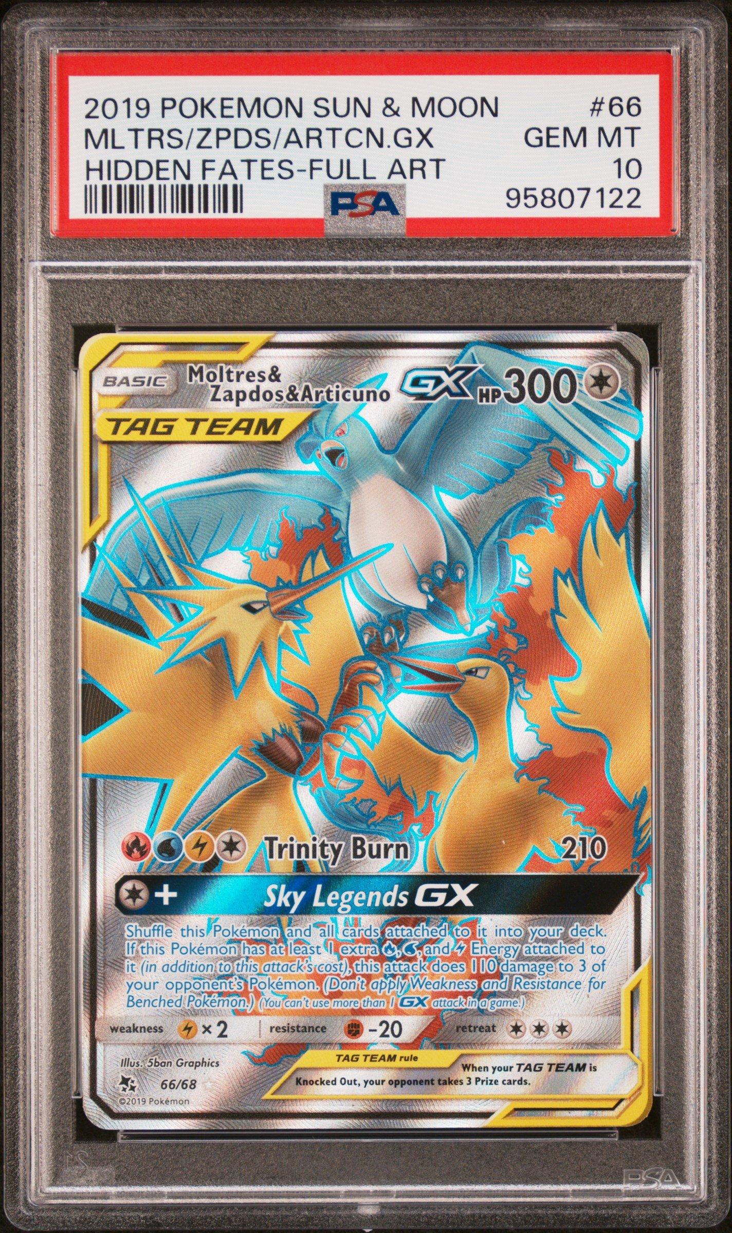2019 Pokemon Sun & Moon Hidden Fates 66 Full Art/moltres & Zapdos