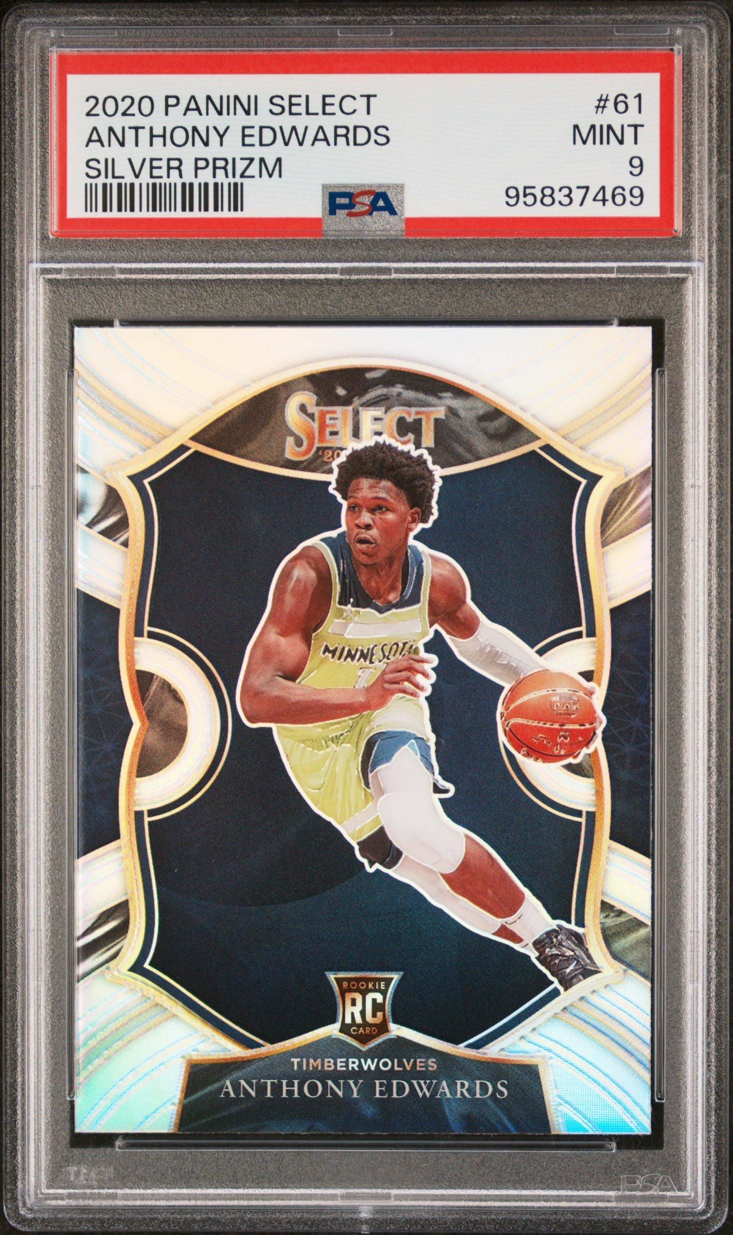 2020 Panini Select 61 Anthony Edwards Silver Prizm PSA 9 Graded 