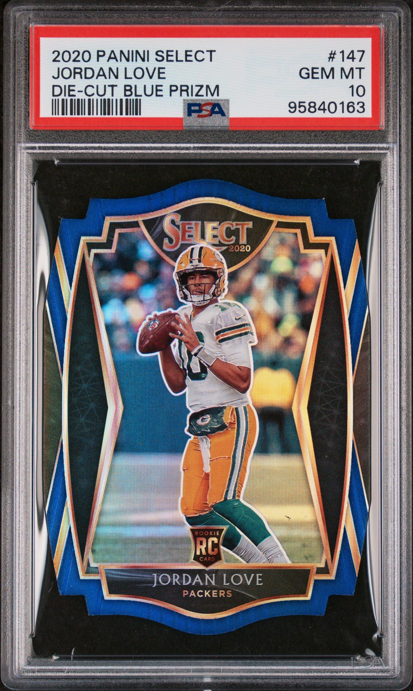 2020 Panini Select 147 Jordan Love Die-cut Blue Prizm PSA 10