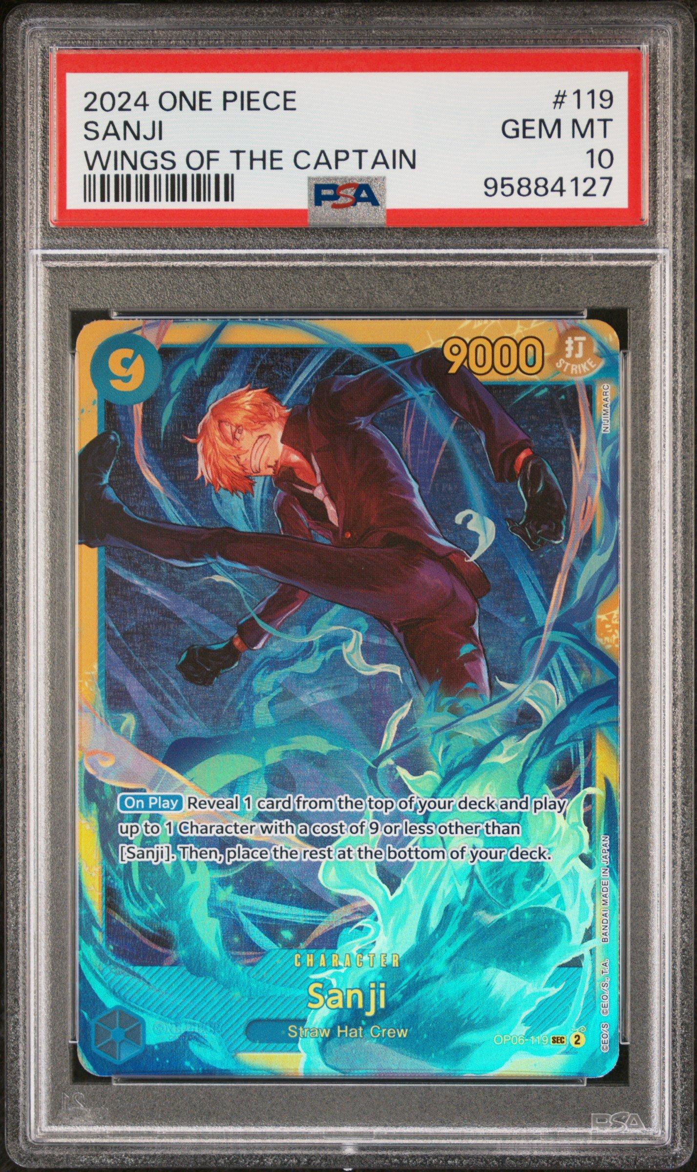 2024 One Piece Op06-wings Of The Captain 119 Sanji PSA 10
