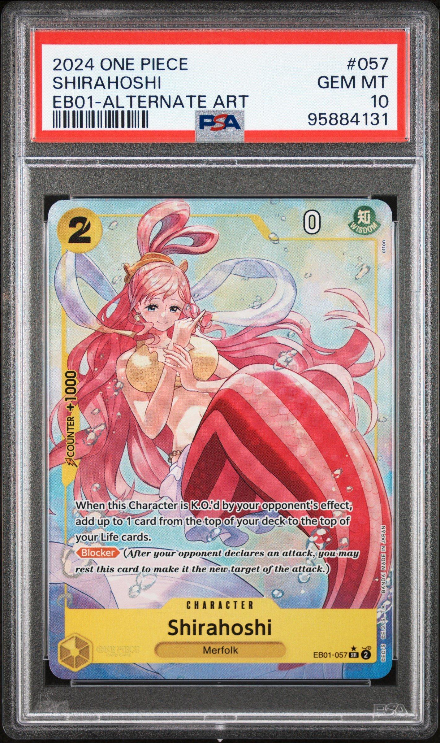 2024 One Piece Eb01-extra Booster -memorial Collection- 057 Shirahoshi Alternate Art PSA 10