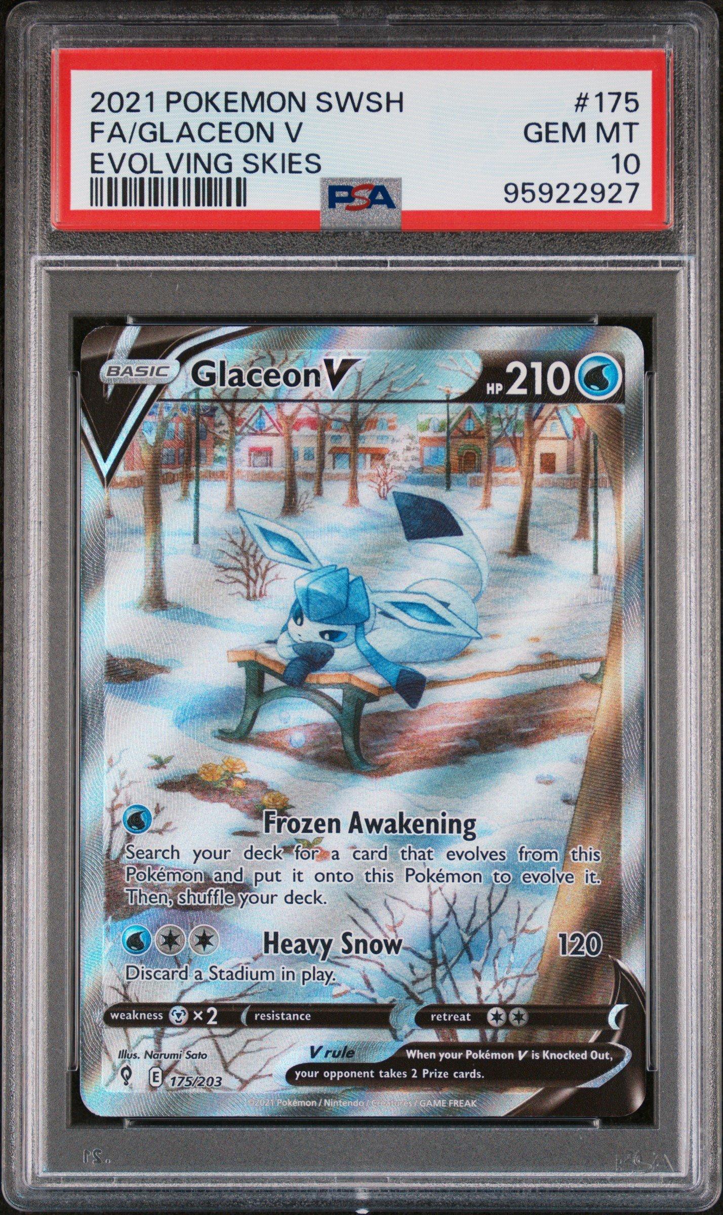 2021 Pokemon Sword & Shield Evolving Skies 175 Full Art/glaceon V