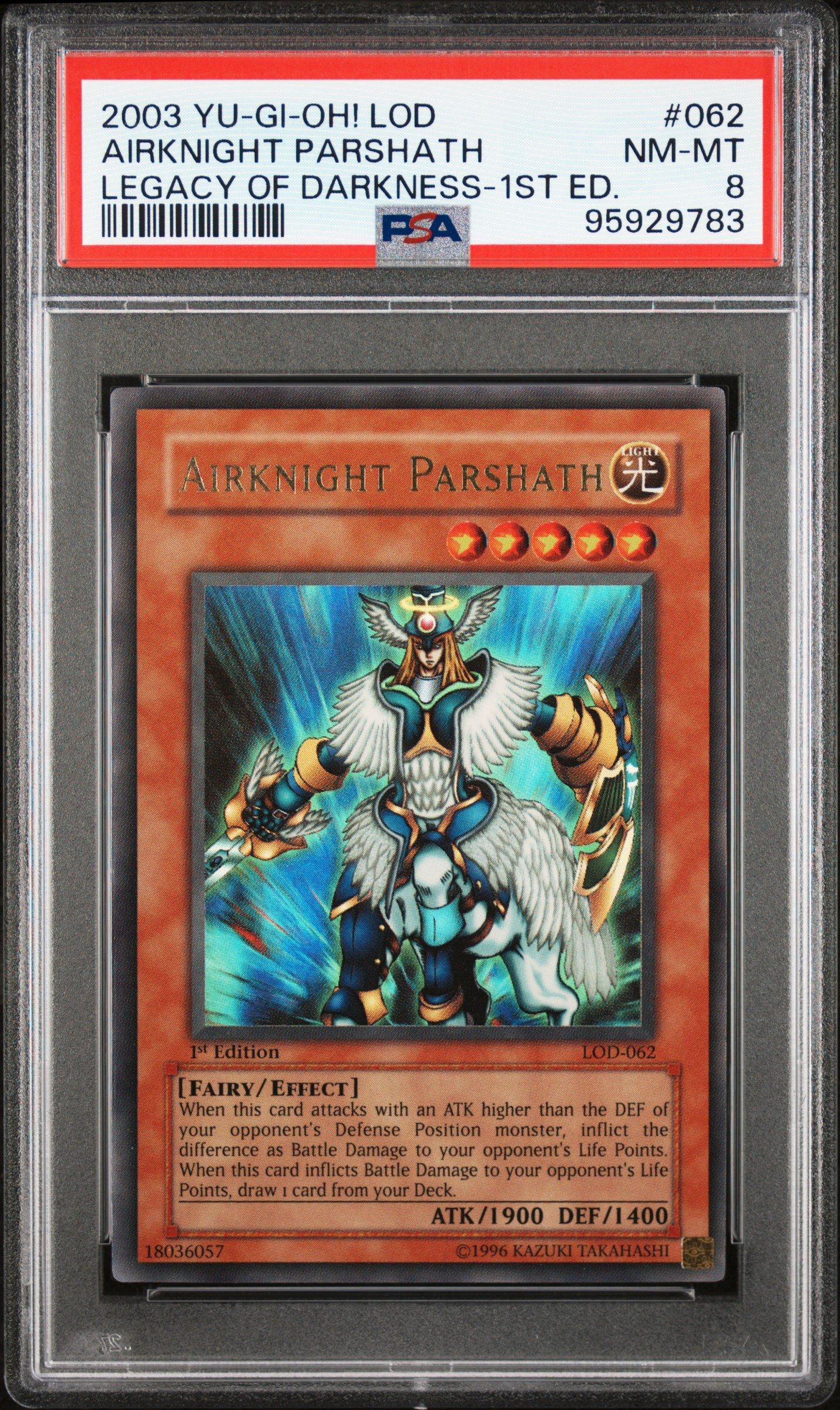 2003 Yu-gi-oh! Lod-legacy Of Darkness 062 Airknight Parshath 1st Edition PSA 8