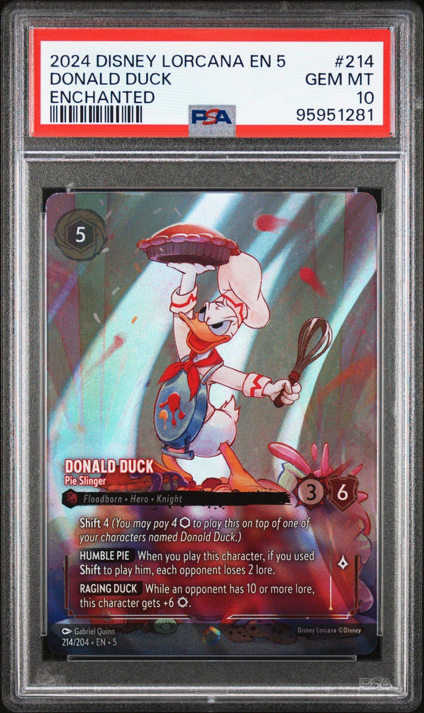 ドナルドダック　PSA10 2024 Disney Lorcana En 5-shimmering Skies 214 Donald Duck - Pie