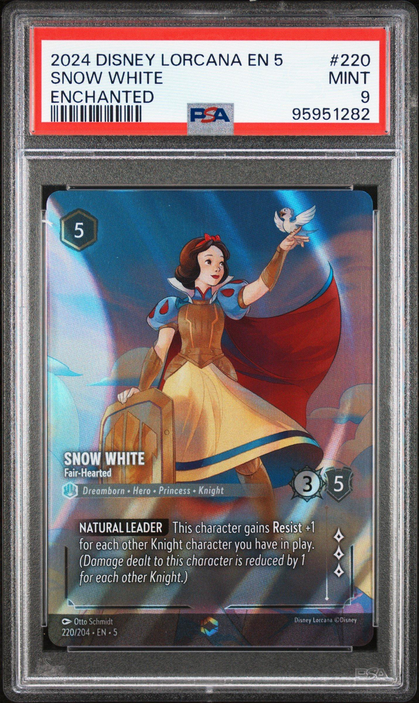 2024 Disney Lorcana En 5-shimmering Skies 220 Snow White - Fair-hearted Enchanted PSA 9