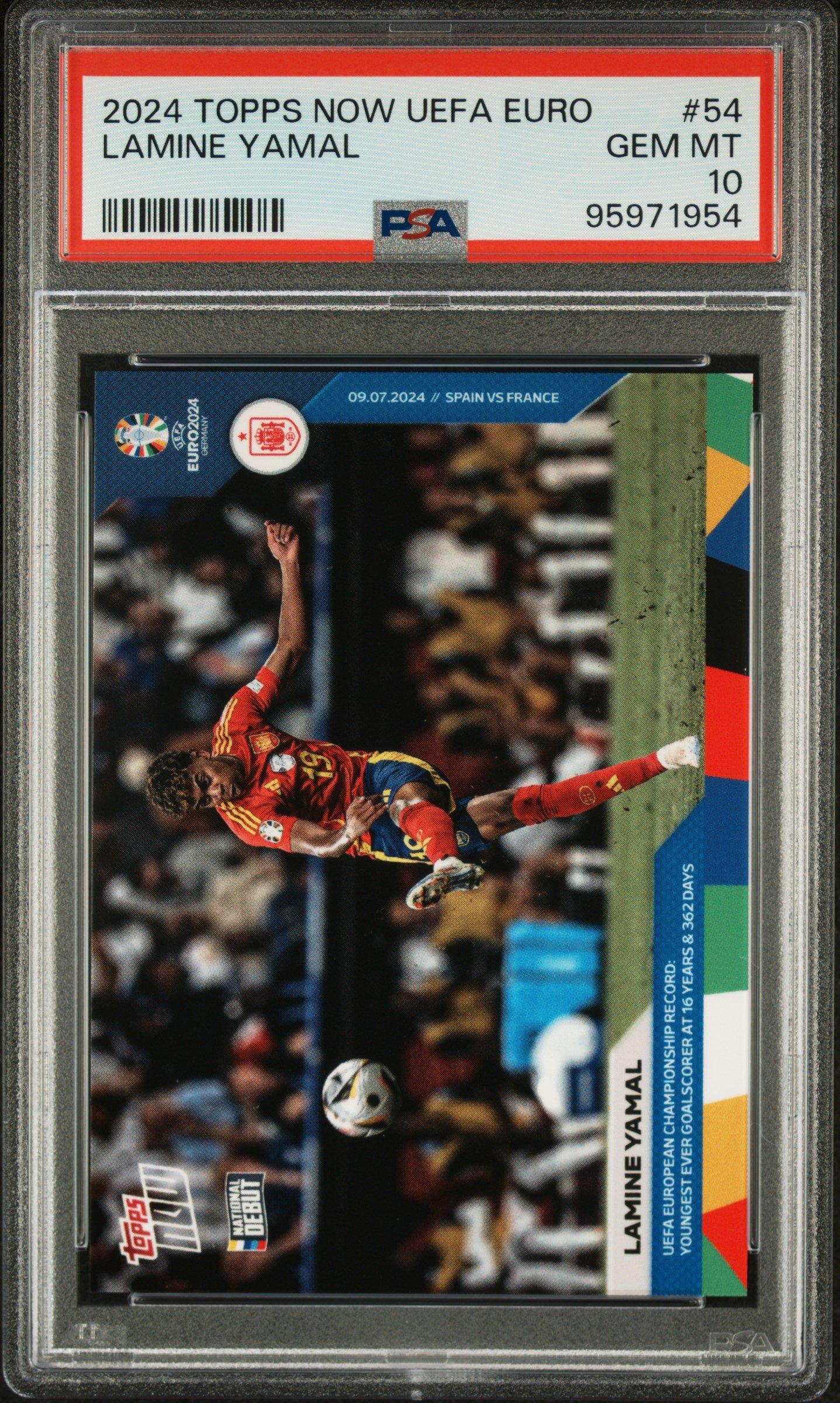 2024 Topps Now Uefa Euro Lamine Yamal PSA 10
