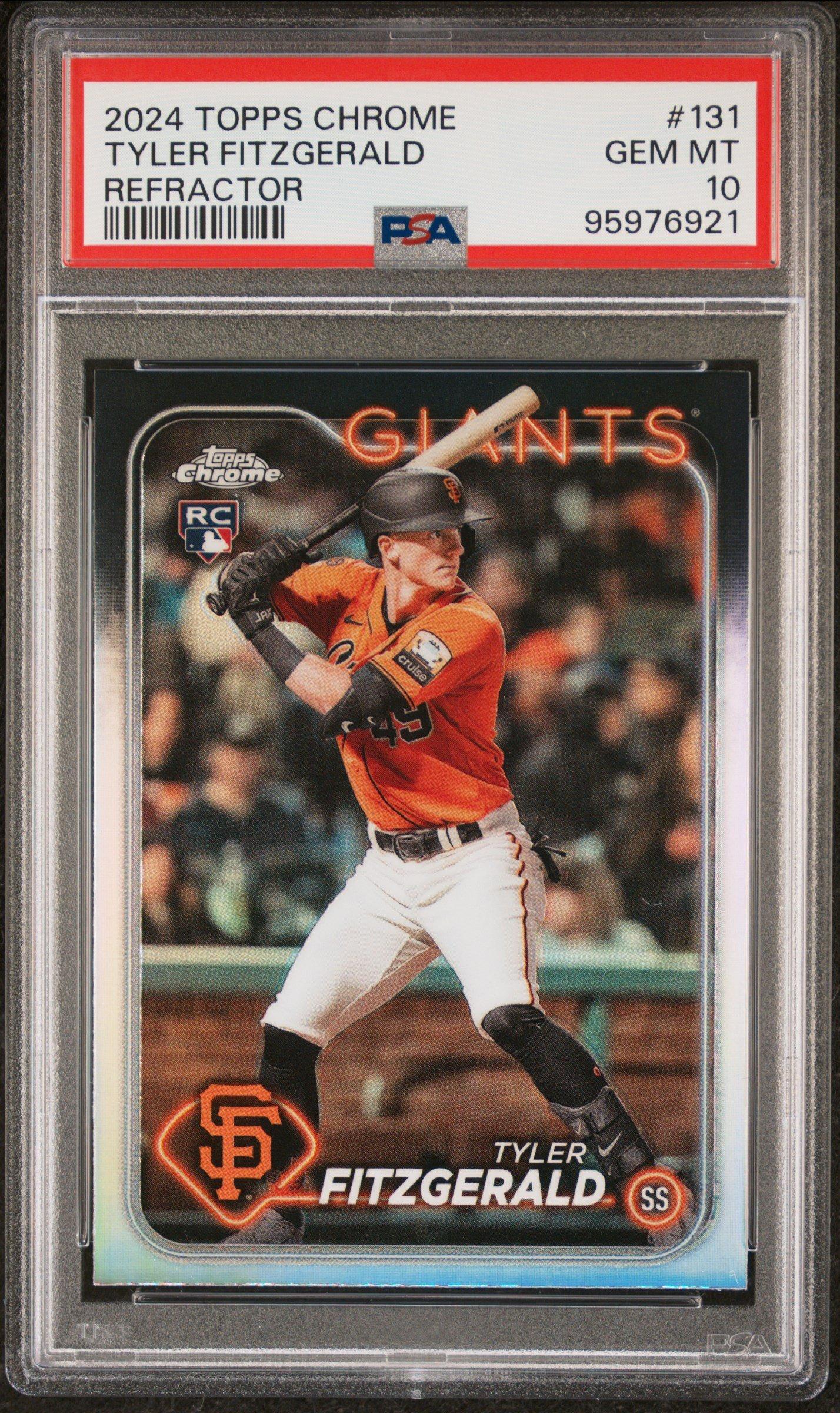 2024 Topps Chrome 131 Tyler Fitzgerald Refractor PSA 10