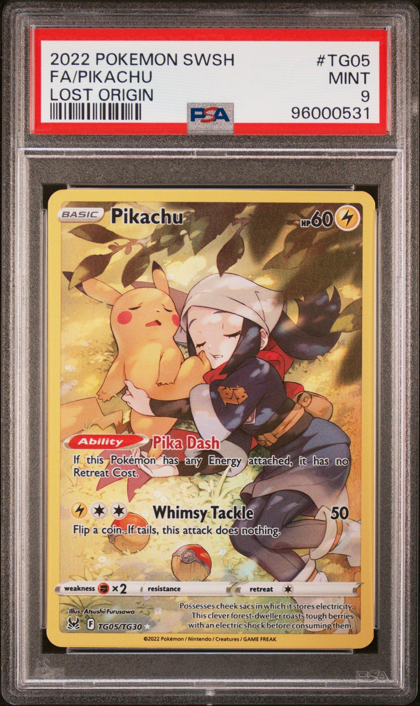 2022 Pokemon Sword & Shield Lost Origin Tg05 Full Art/pikachu PSA