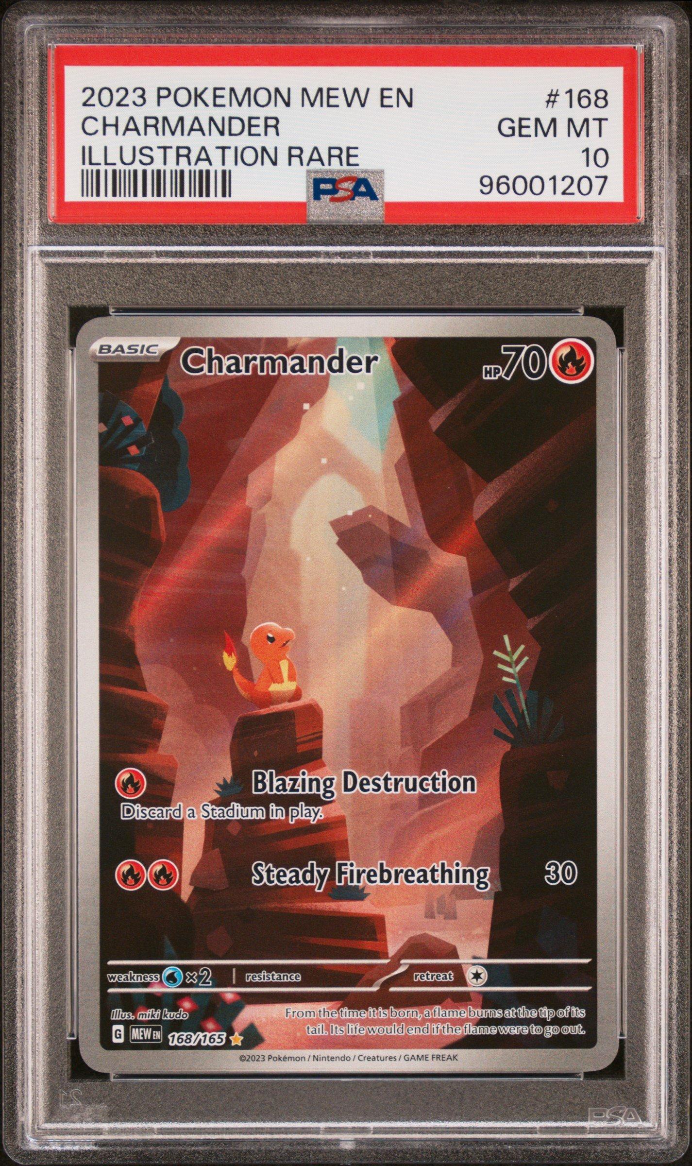 2023 Pokemon Mew En-151 168 Charmander Illustration Rare PSA 10