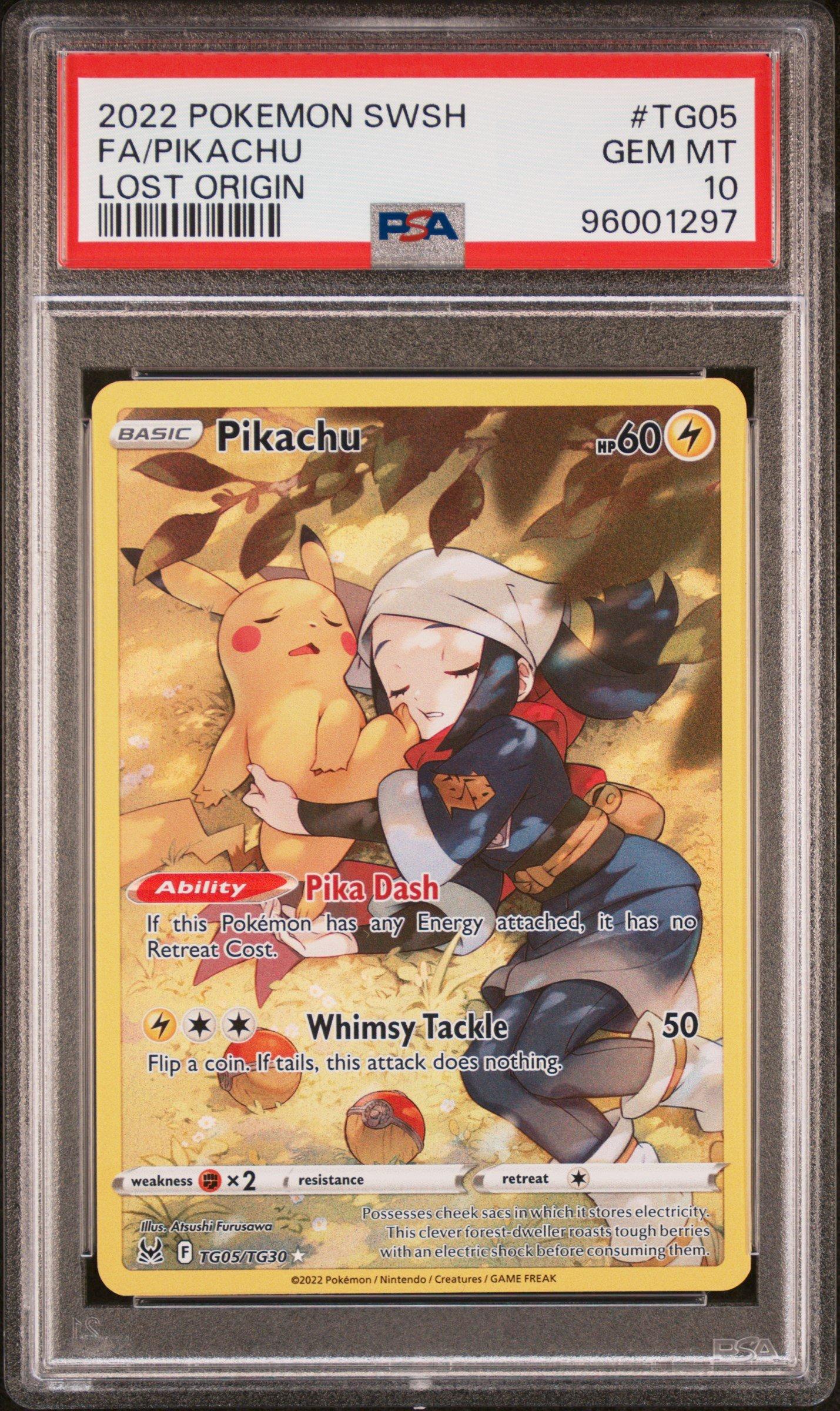 2022 Pokemon Sword & Shield Lost Origin Tg05 Full Art/pikachu PSA