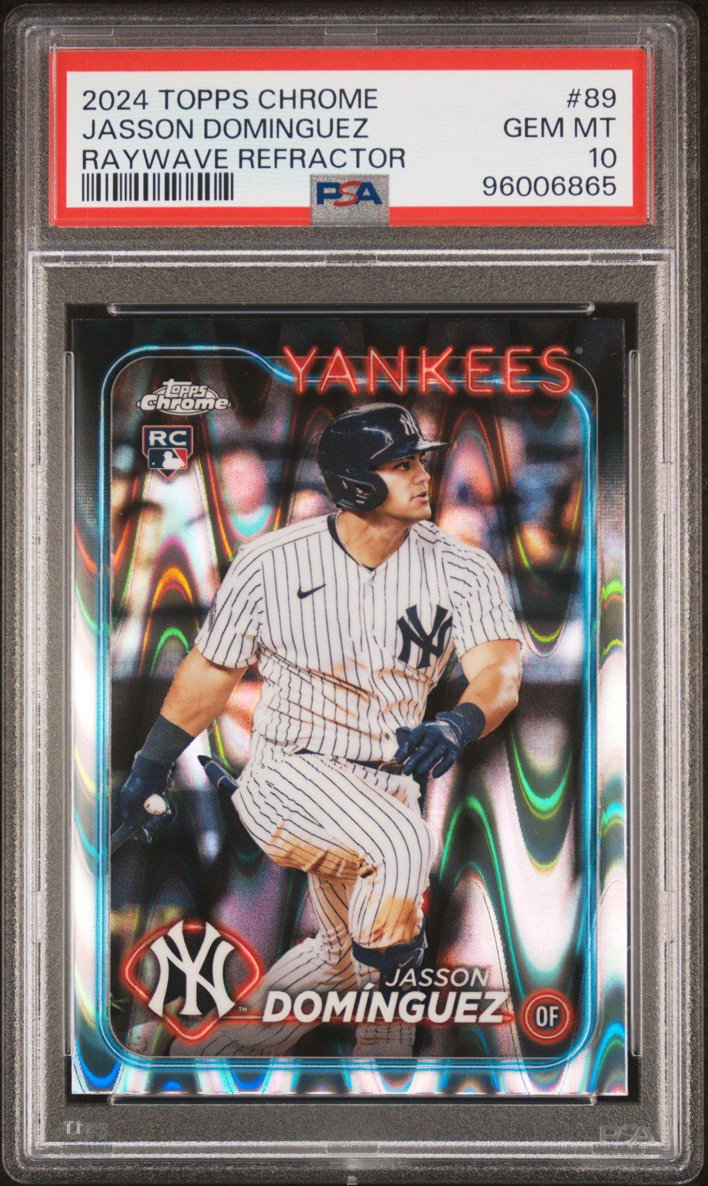 2024 Topps Chrome 89 Jasson Dominguez Raywave PSA 10