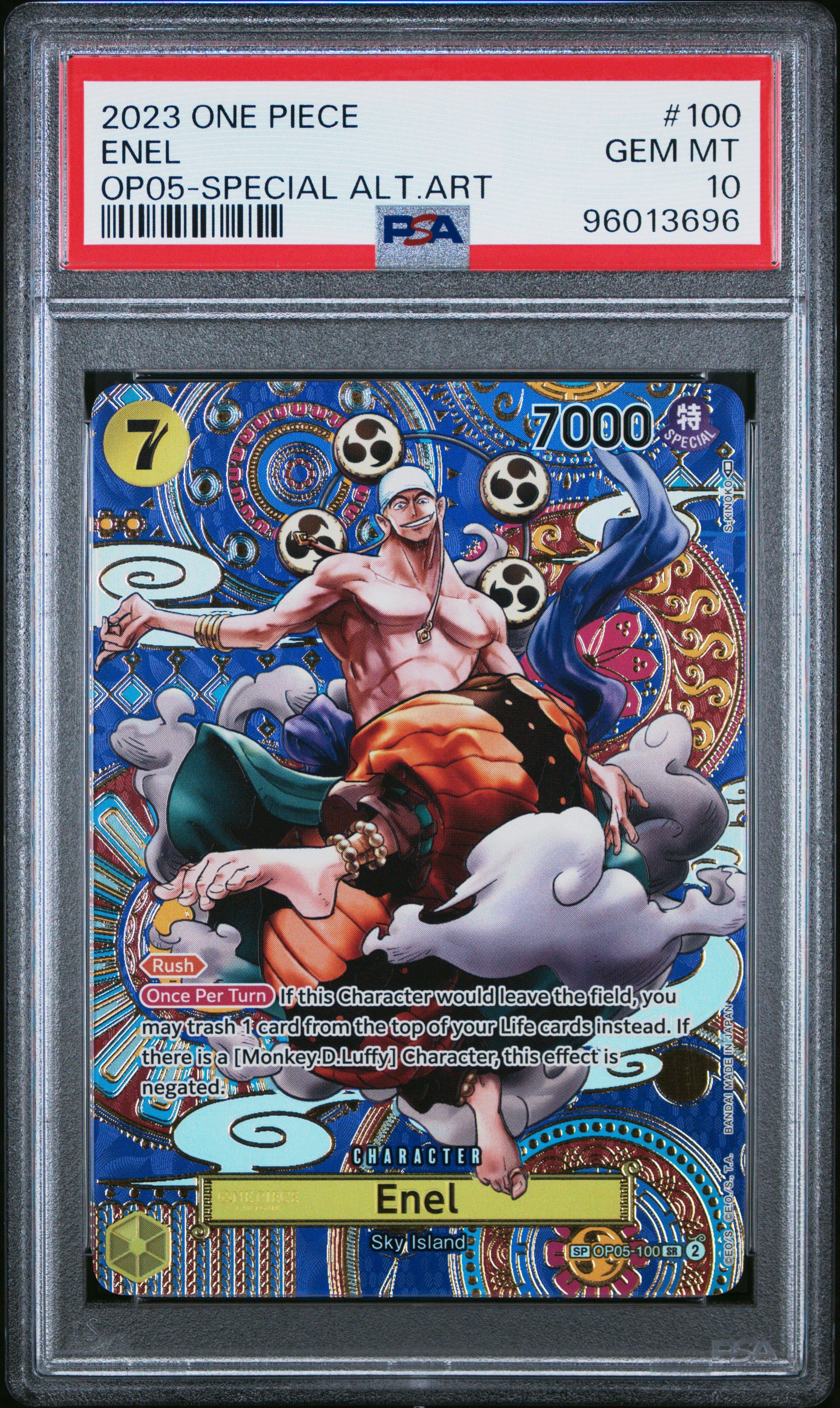 2023 One Piece Op05-awakening Of The New Era 100 Enel Special Alternate Art PSA 10