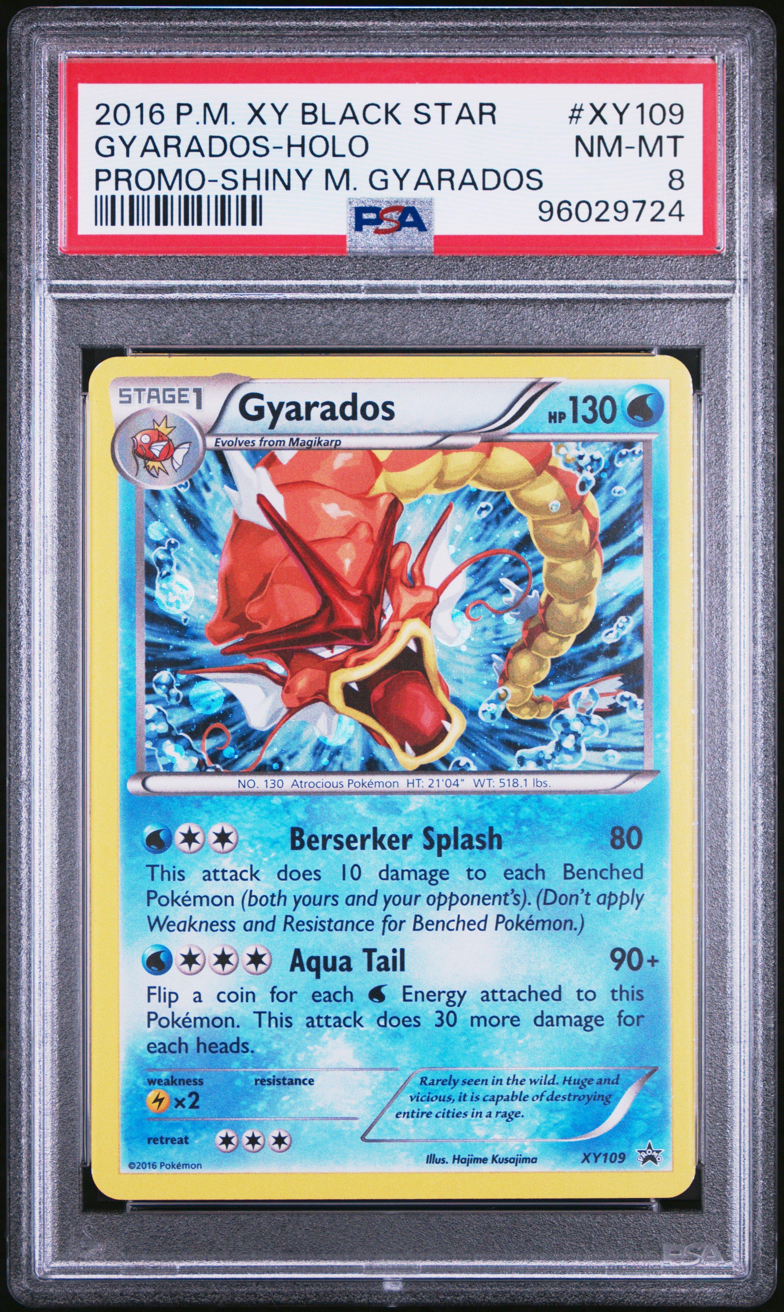 2016 Pokemon Xy Black Star Promo Xy109 Gyarados-holo Shiny Mega Gyarados  PSA 8 Graded Card | GameStop
