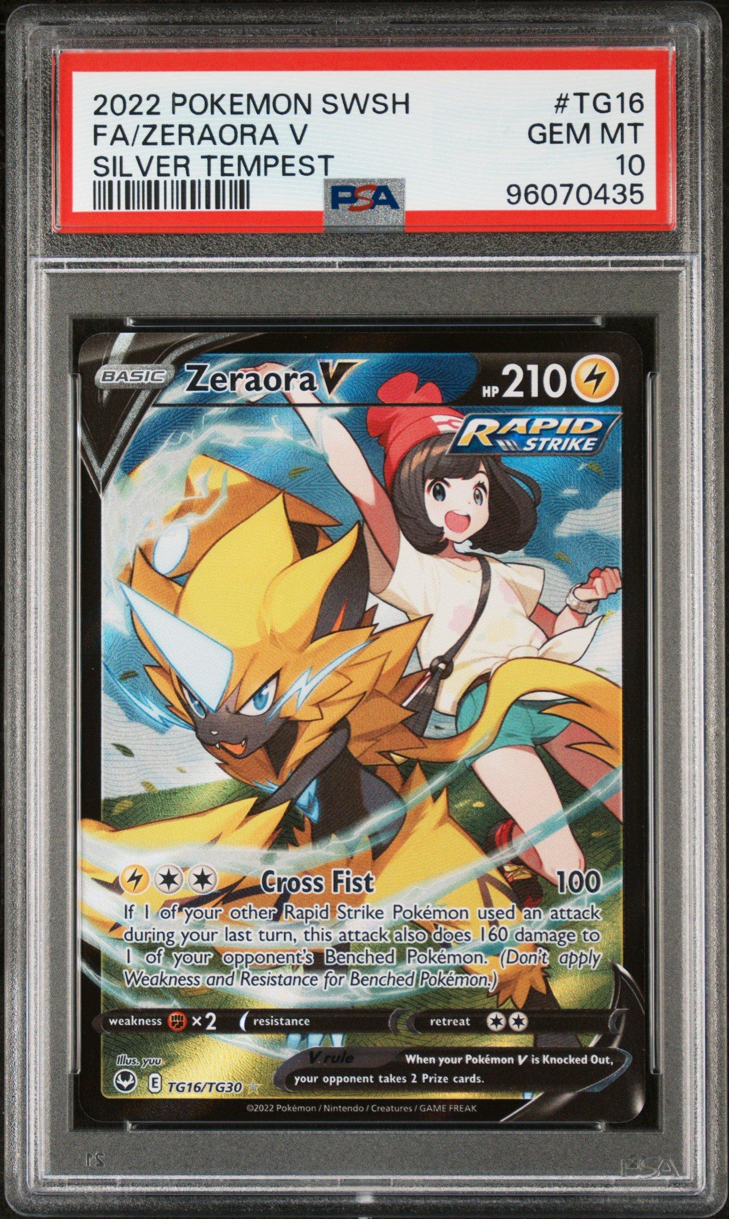 2022 Pokemon Sword & Shield Silver Tempest Tg16 Full Art/zeraora V