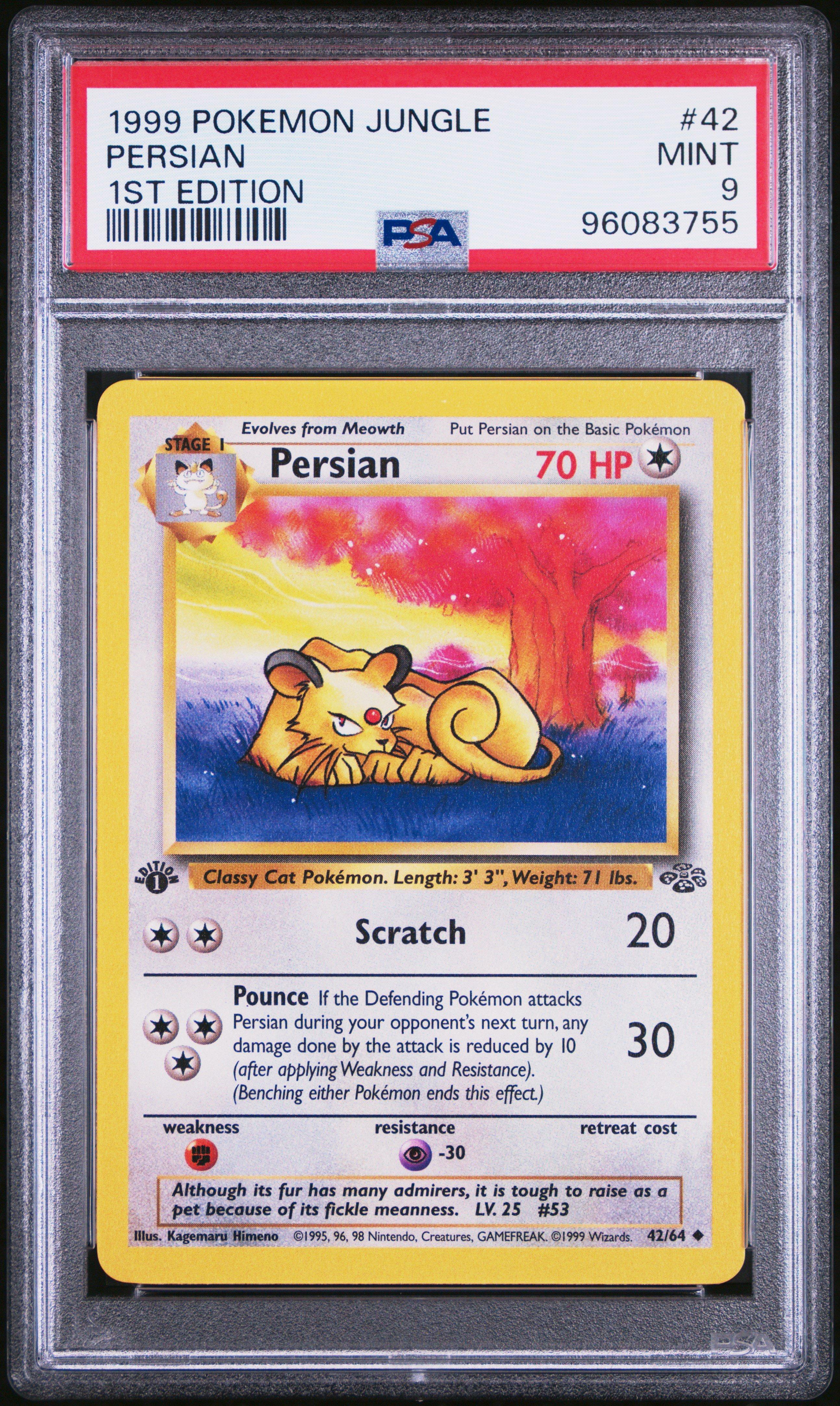1999 Pokemon Jungle 42 Persian 1st Edition PSA 9
