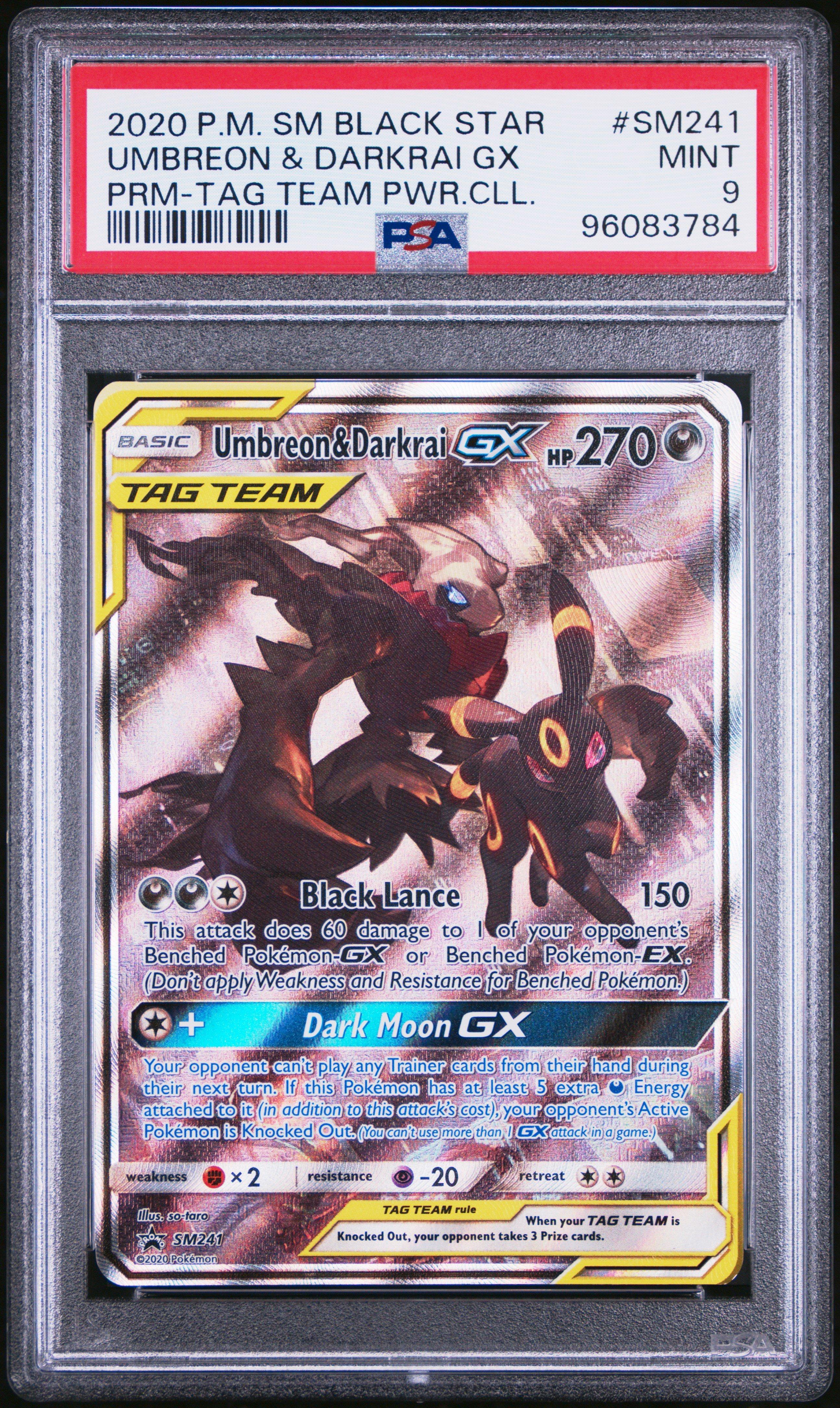 2020 Pokemon Sm Black Star Promo Sm241 Umbreon & Darkrai Gx Tag