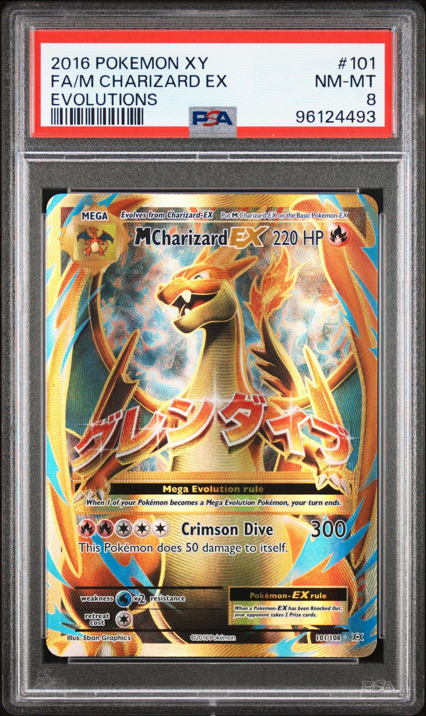 2016 Pokemon Xy Evolutions 101 Full Art/m Charizard Ex PSA 8